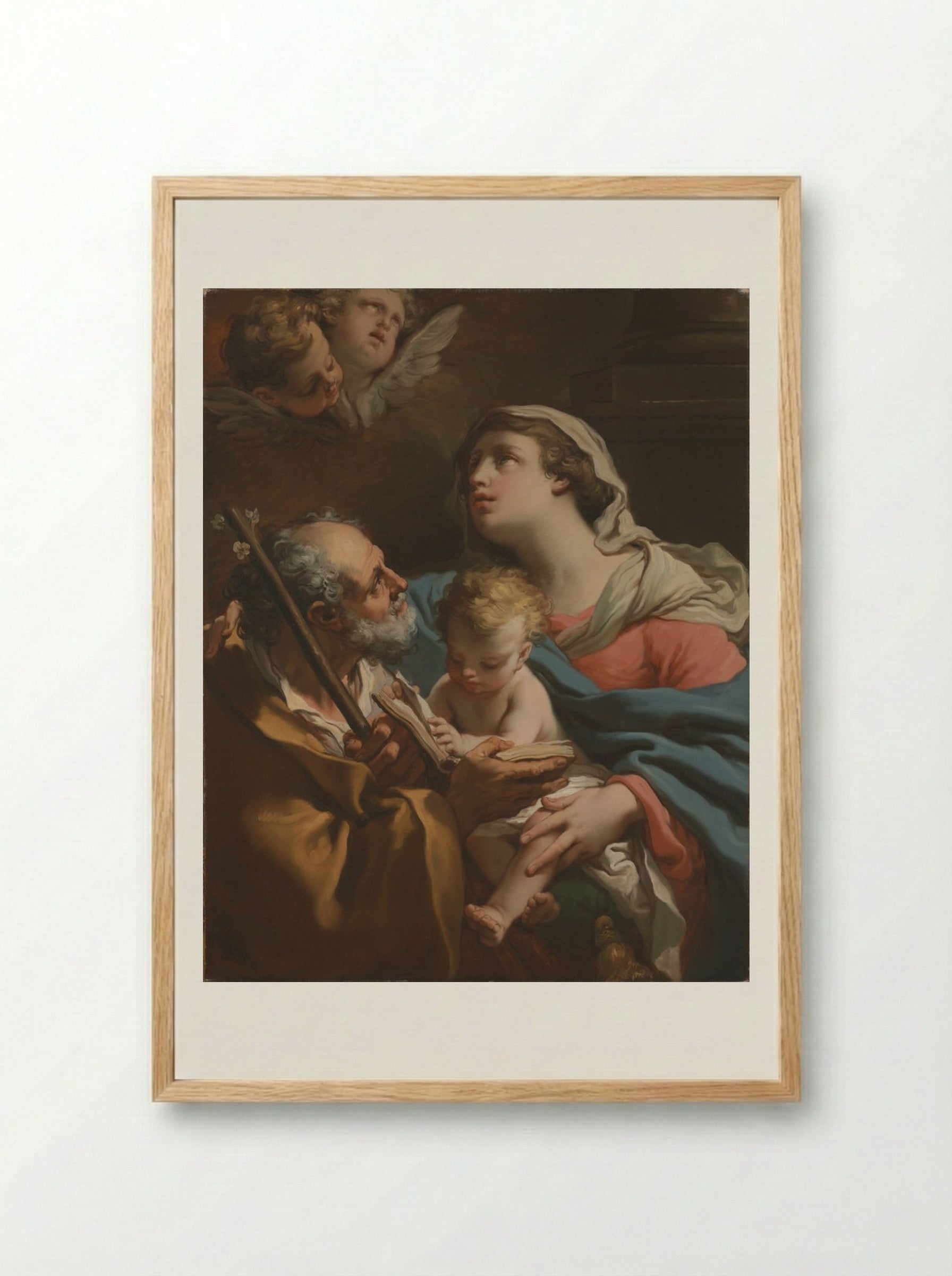 The Holy Family - Gaetano Gandolfi - Framed Print Wood