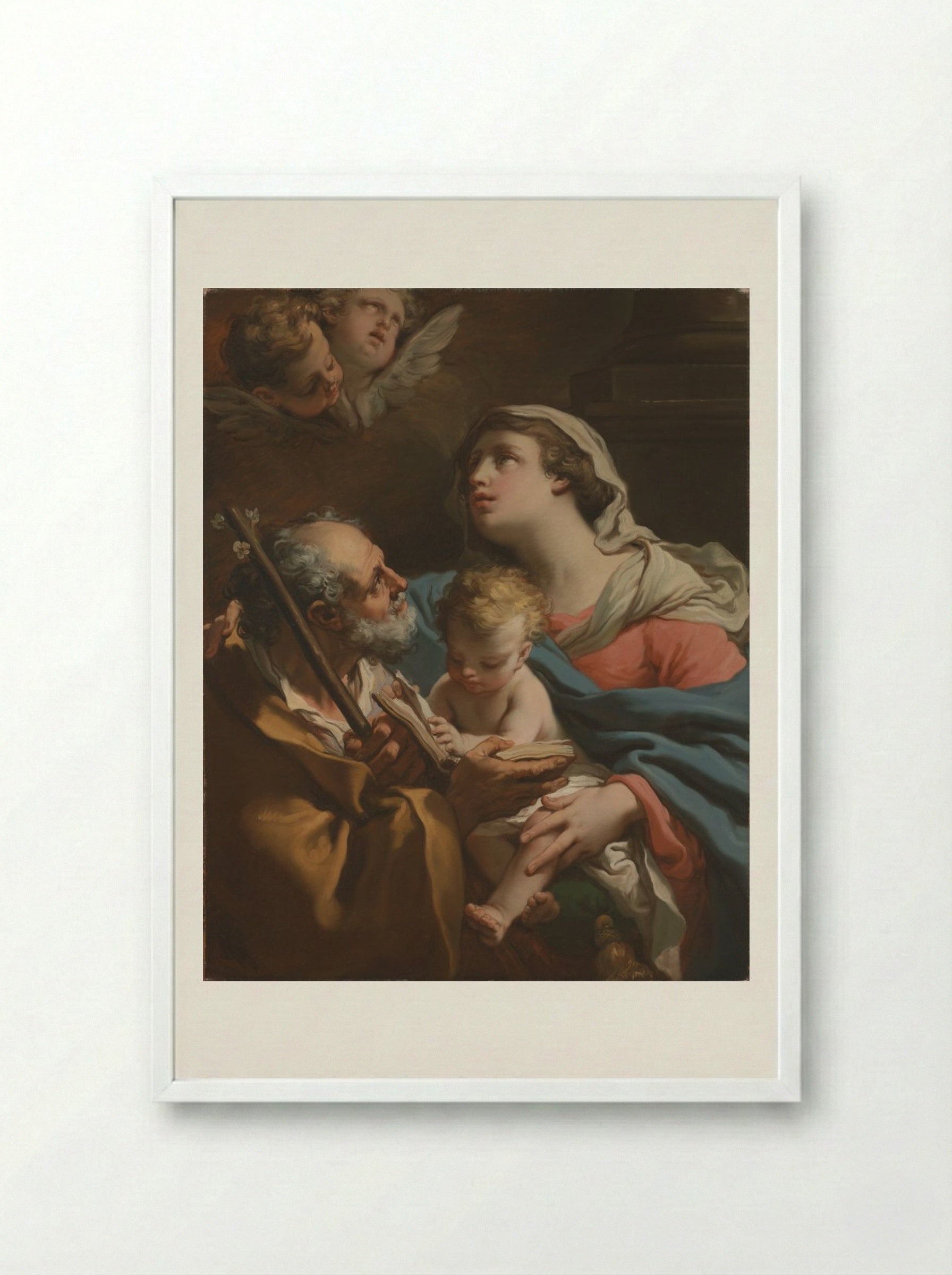 The Holy Family - Gaetano Gandolfi - Framed Print White