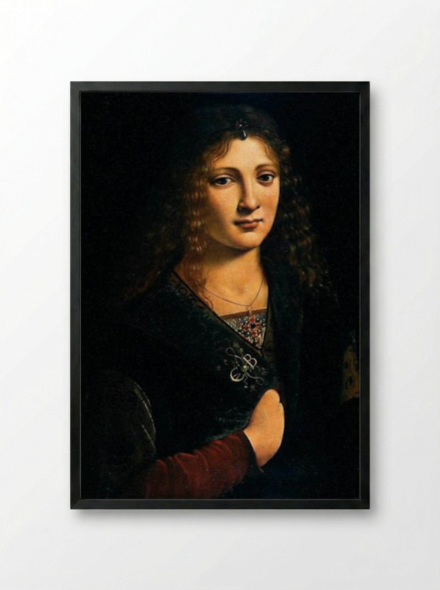 Portrait of a Youth - Giovanni Antonio Boltraffio - Framed Print Black