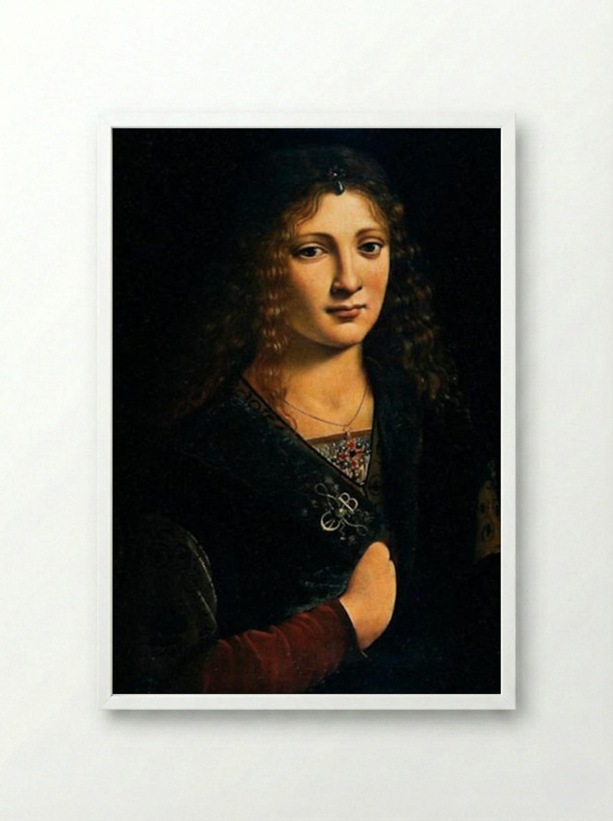 Portrait of a Youth - Giovanni Antonio Boltraffio - Framed Print White