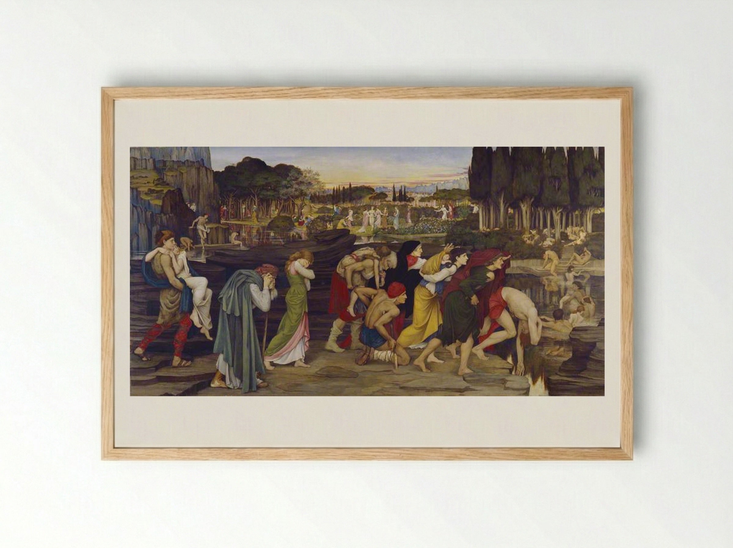 The Waters of Lethe by the Plains of Elysium - John Roddam Spencer Stanhope - Framed Print Wood