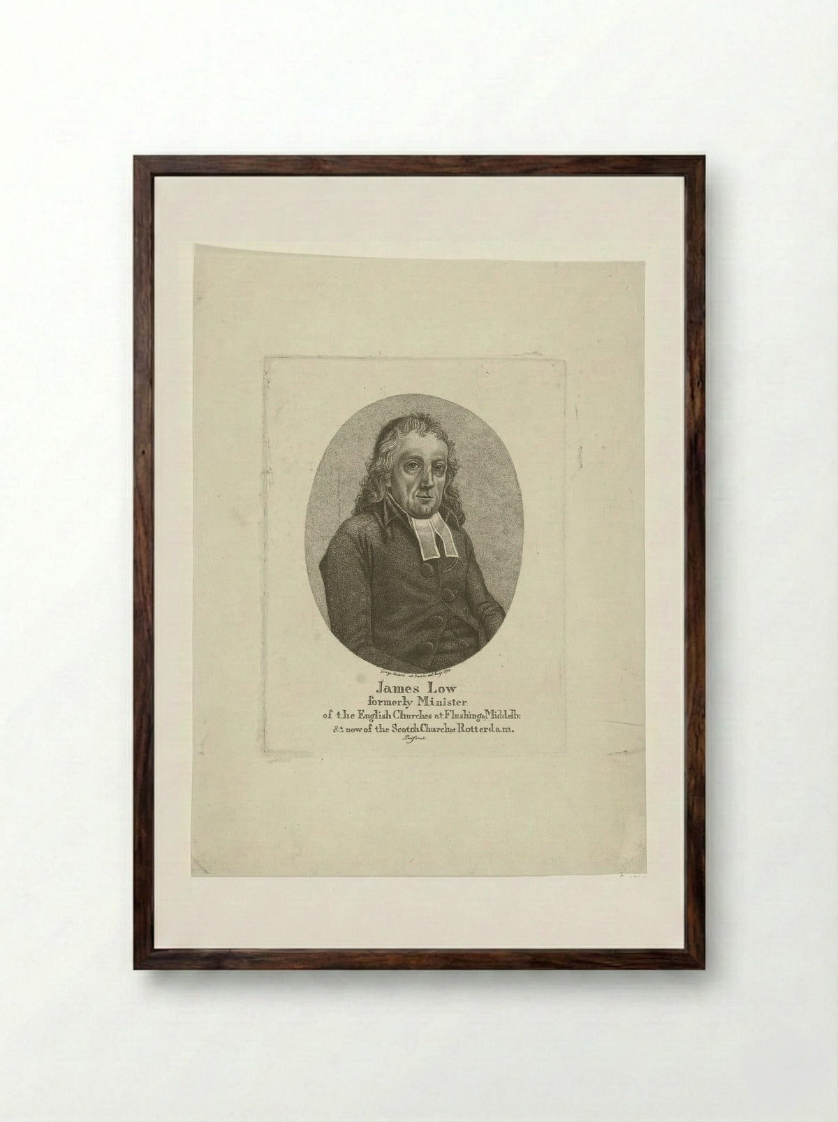 Portret van James Low - George Kockers - Framed Print Dark Wood