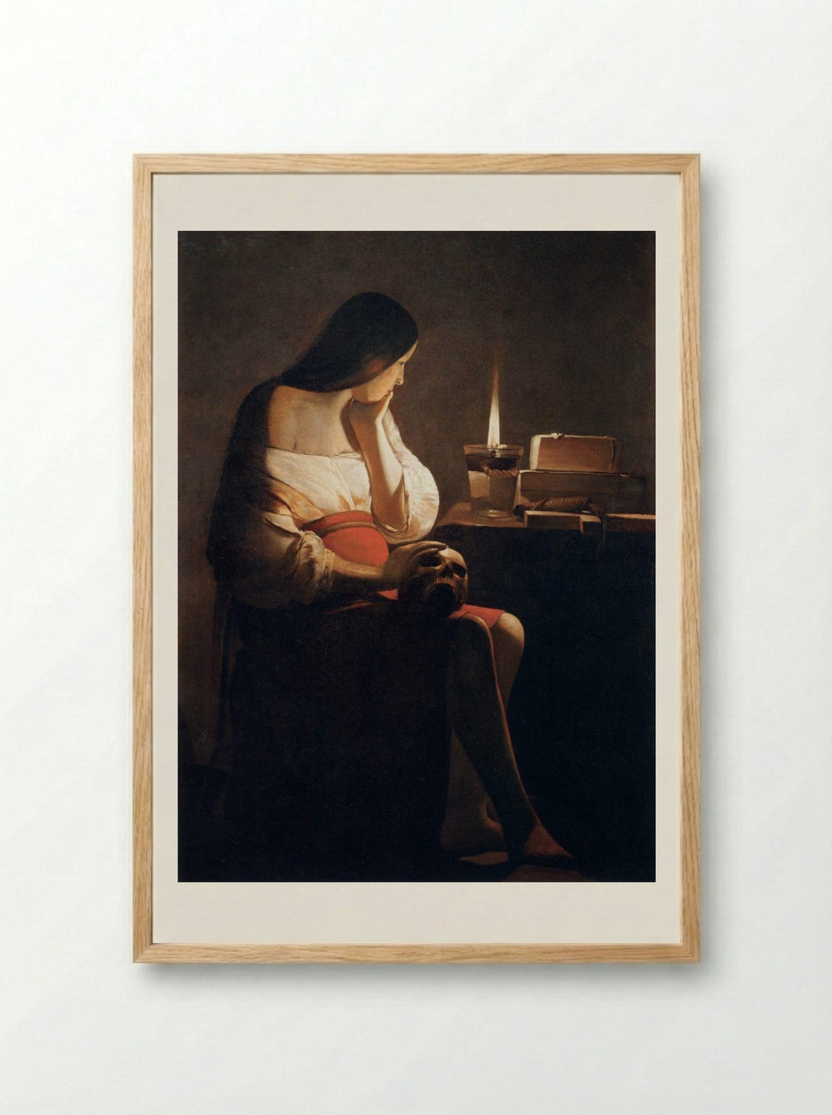 Mary Magdalene with the Night Light - Georges de la Tour - Framed Print Wood
