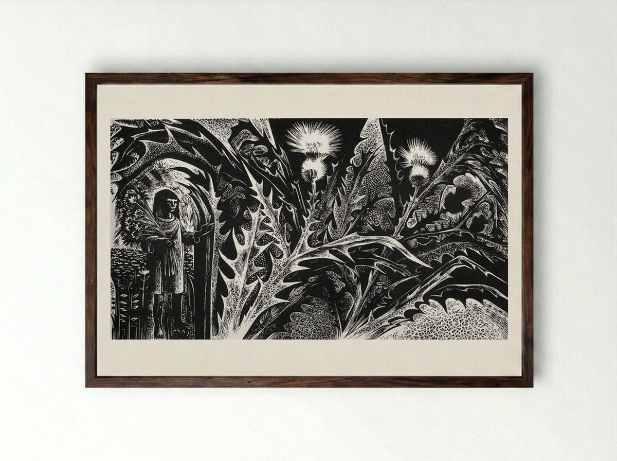 Flower Girl - Lynd Ward - Framed Print Dark Wood