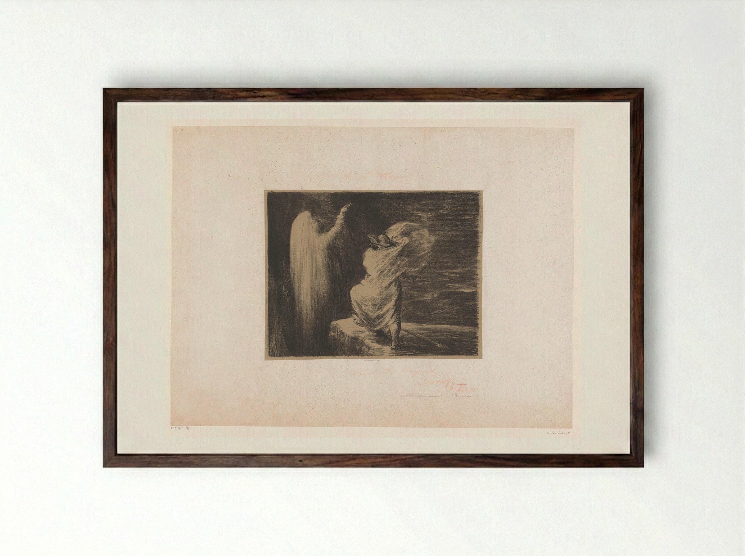 Wotan Summons Erda - Henri Fantin-Latour - Framed Print Dark Wood