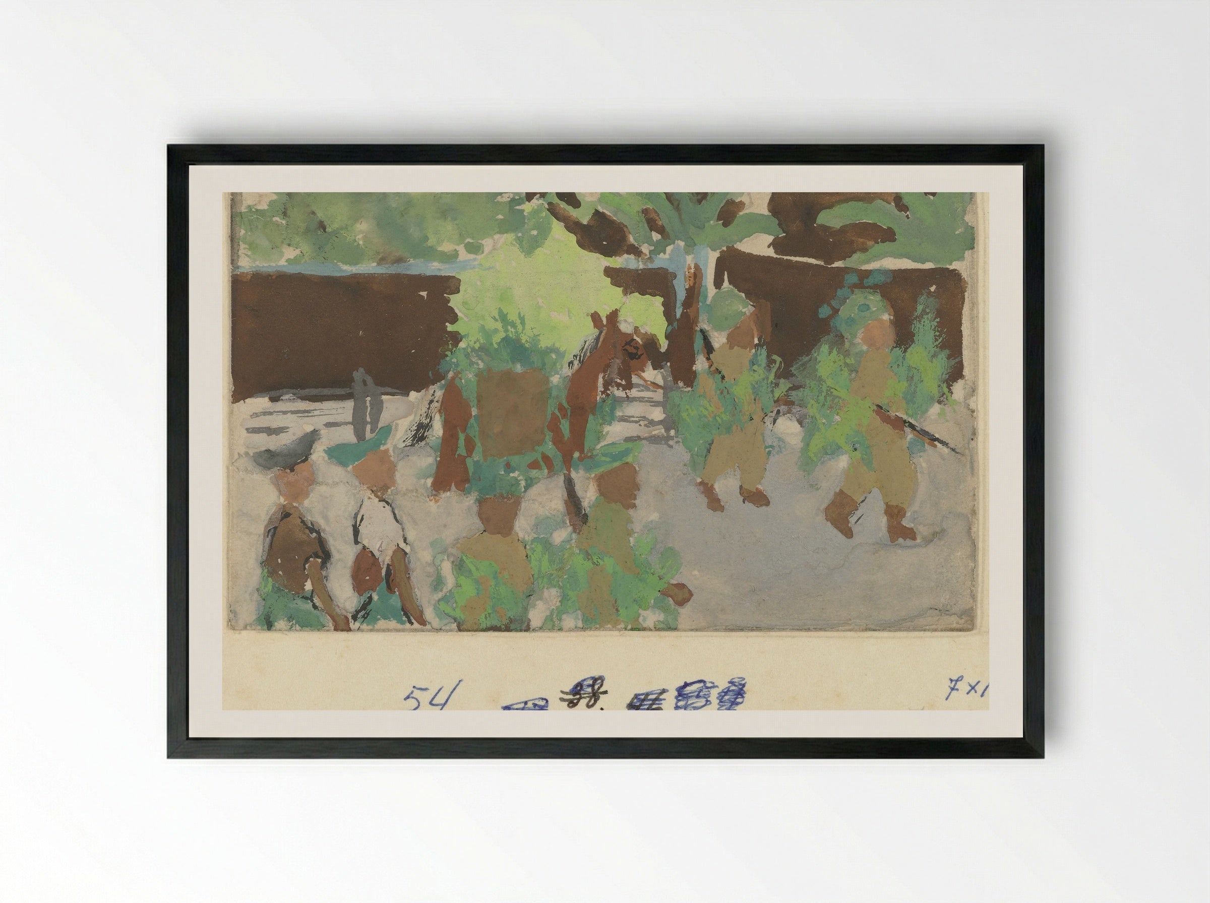 Republikeinse troepen keren terug om meer munitie te halen - Mohammad Toha Adimidjojo - Framed Print Black