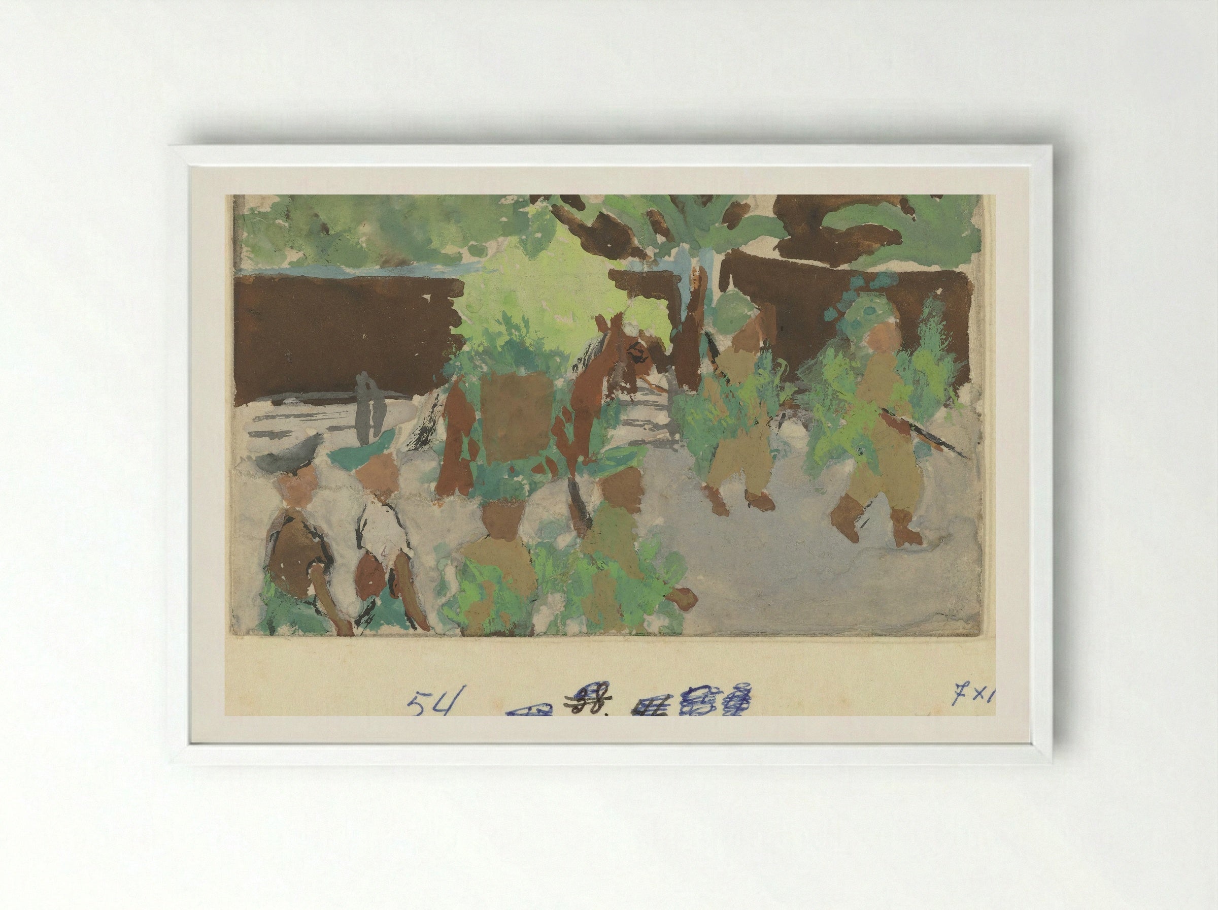 Republikeinse troepen keren terug om meer munitie te halen - Mohammad Toha Adimidjojo - Framed Print White