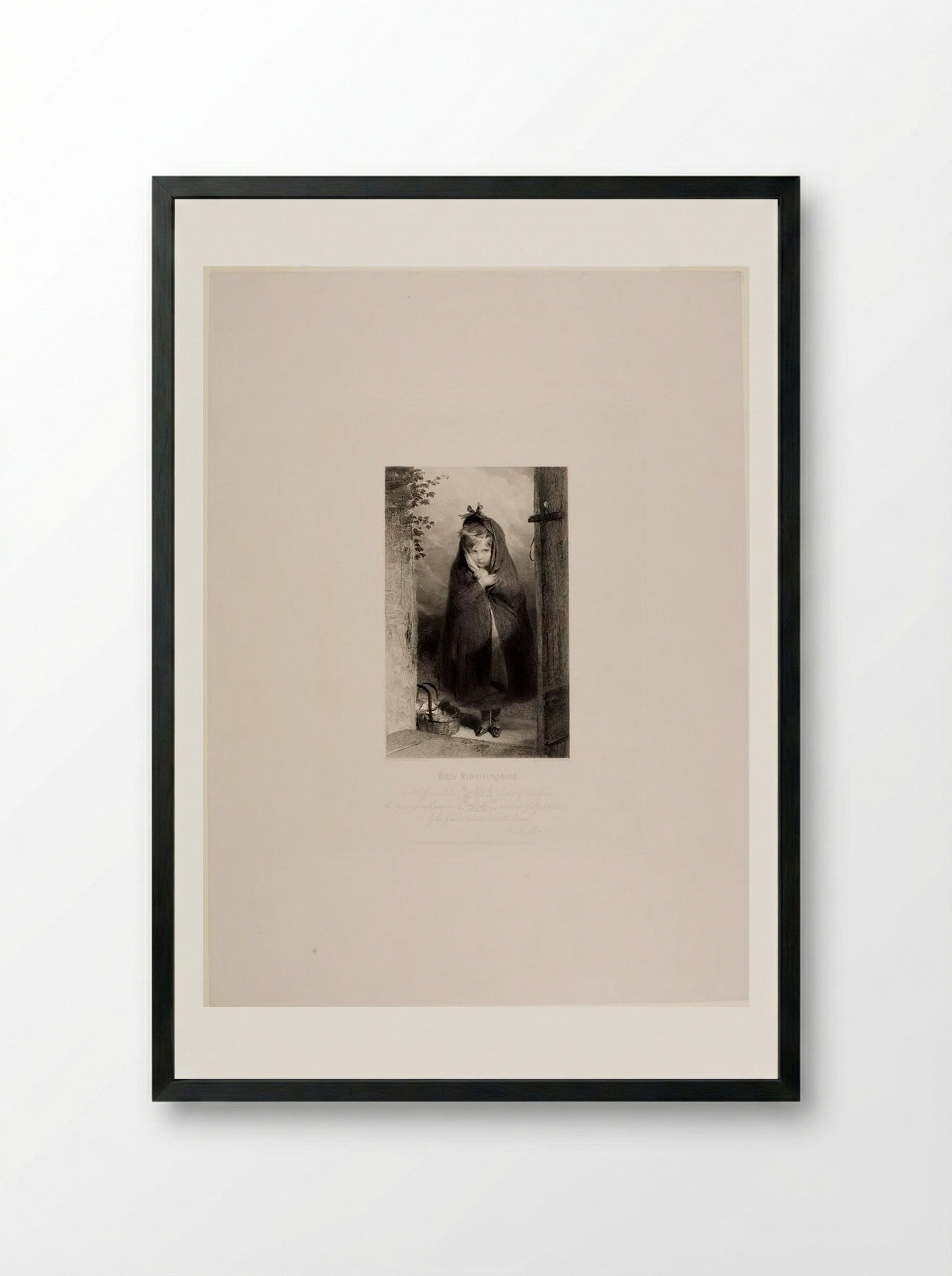 Little Red Riding Hood - John Henry Robinson - Framed Print Black