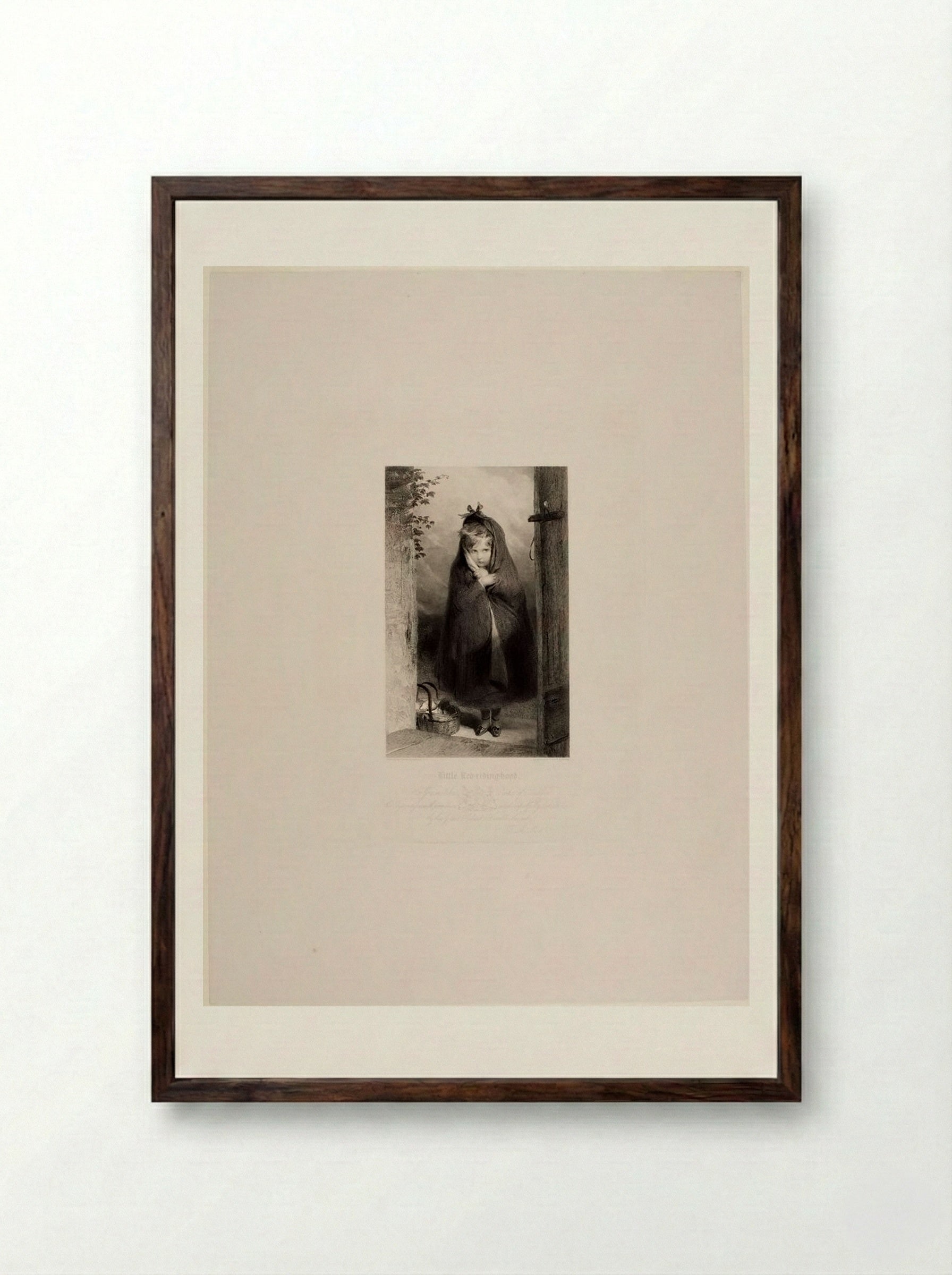 Little Red Riding Hood - John Henry Robinson - Framed Print Dark Wood