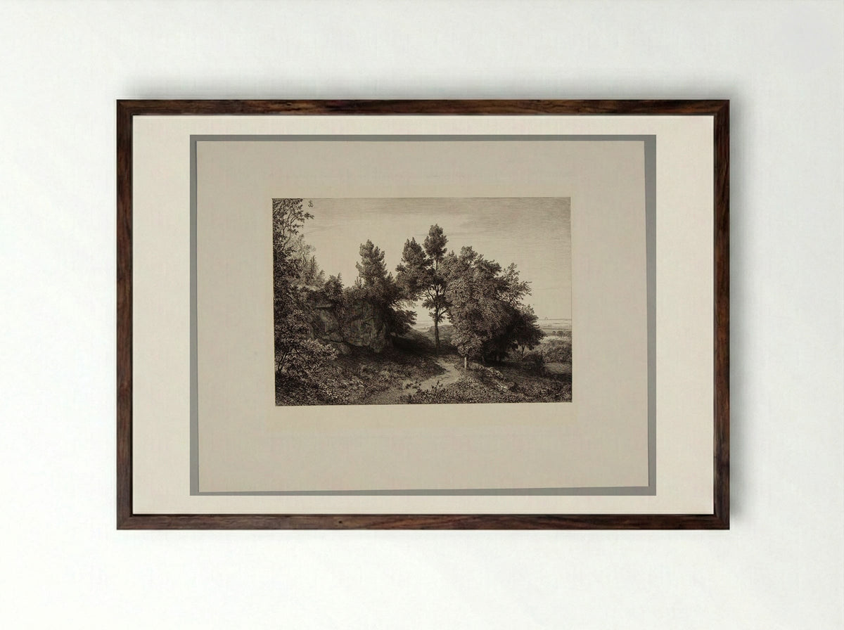 Evening with Albano - Johann Wilhelm Schirmer - Framed Print Dark Wood