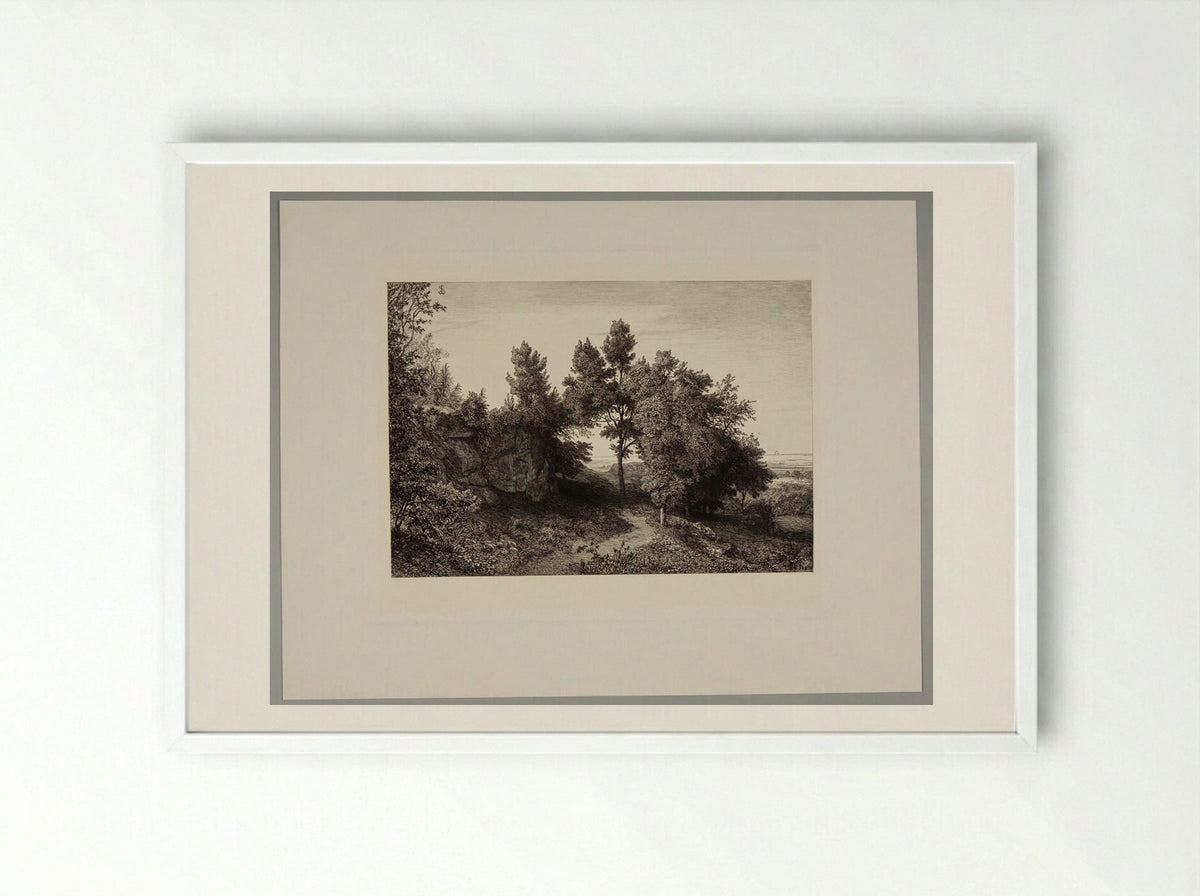 Evening with Albano - Johann Wilhelm Schirmer - Framed Print White