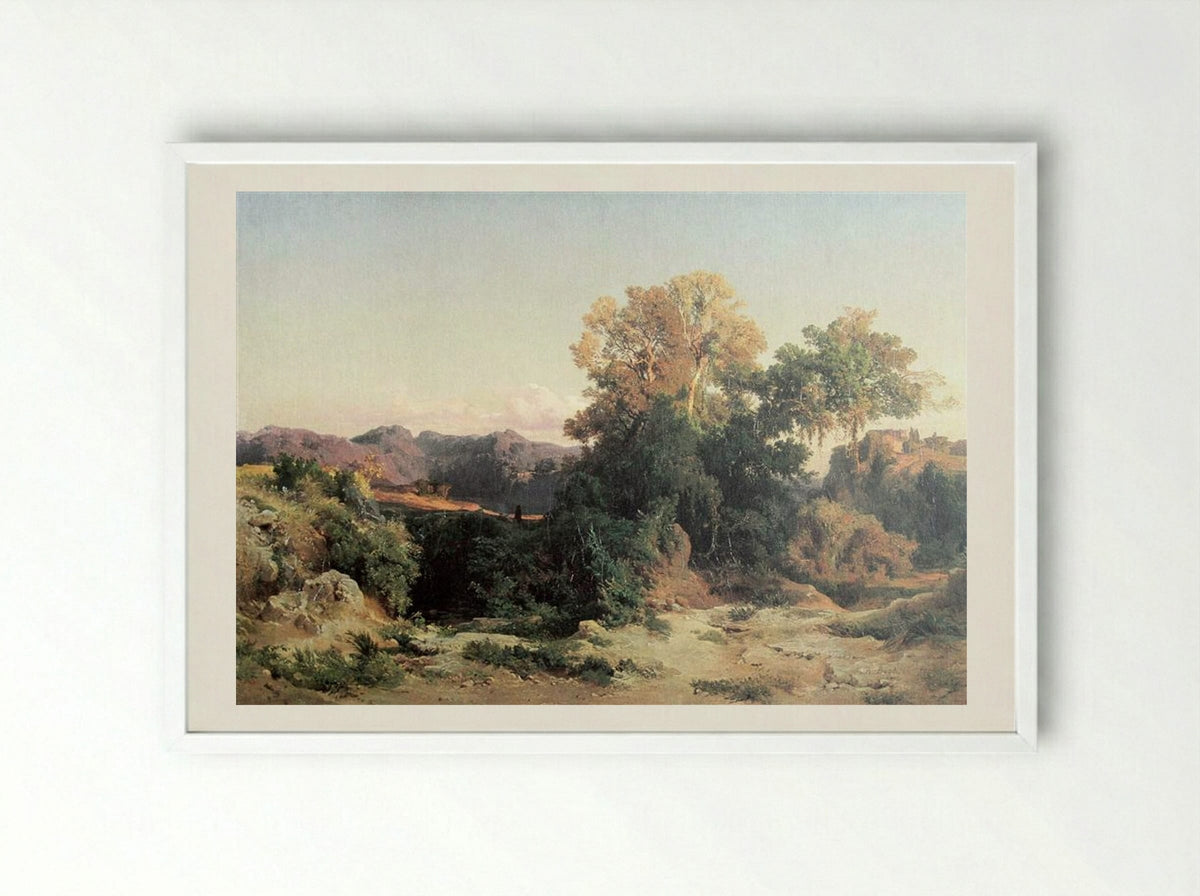 At Alban Hills - Arnold Böcklin - Framed Print White