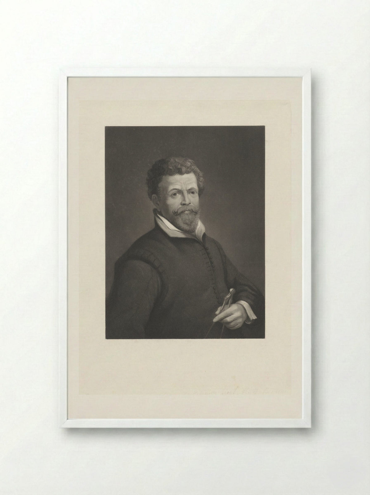 Portret van Hendrik (I) de Keyser - Dirk Jurriaan Sluyter - Framed Print White