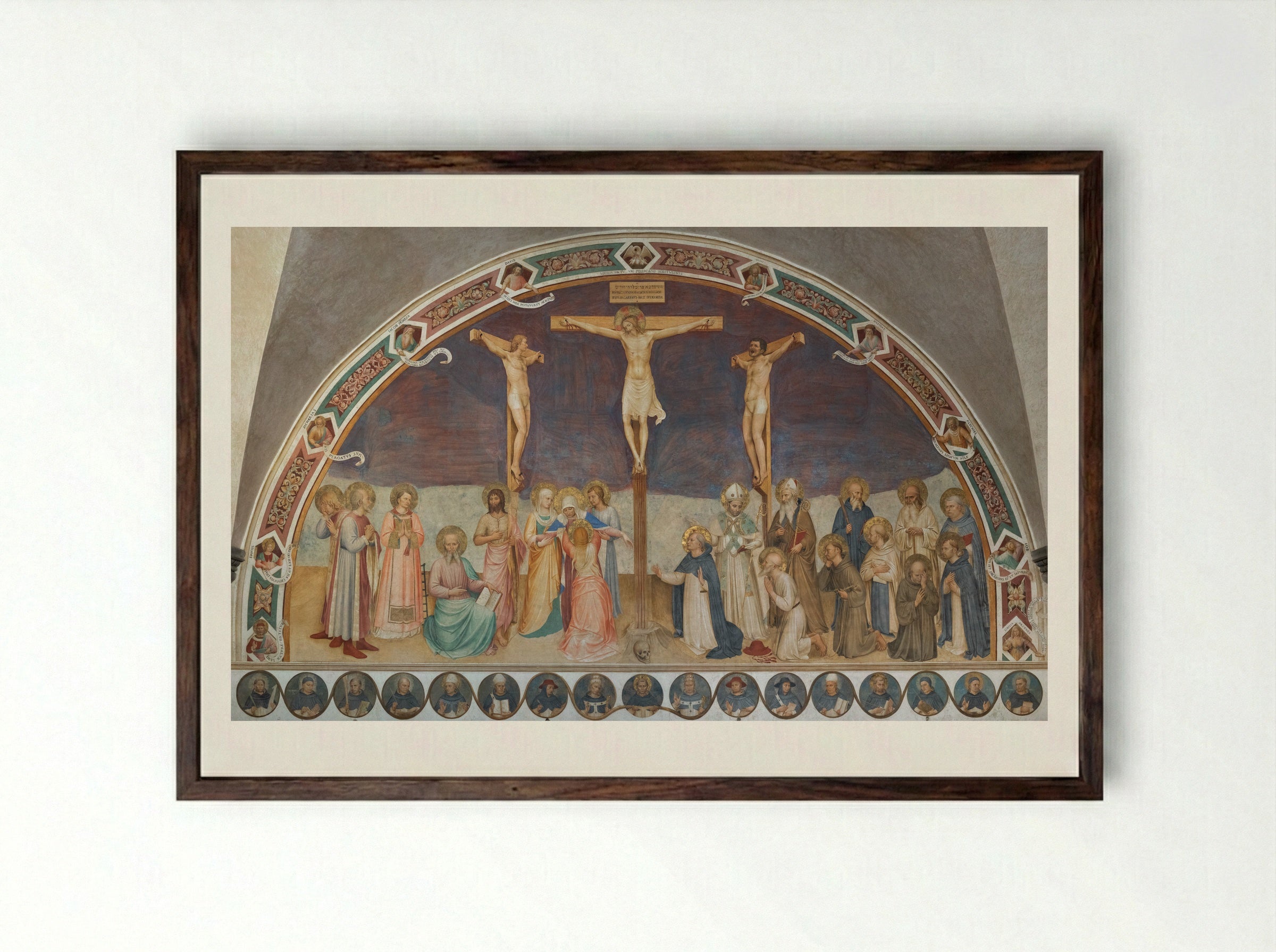 Crucifixion - Fra Angelico - Framed Print Dark Wood