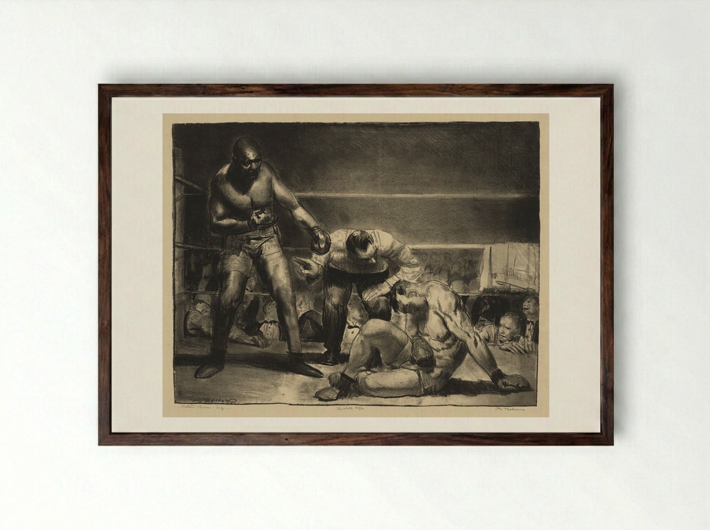 The White Hope - George Bellows - Framed Print Dark Wood