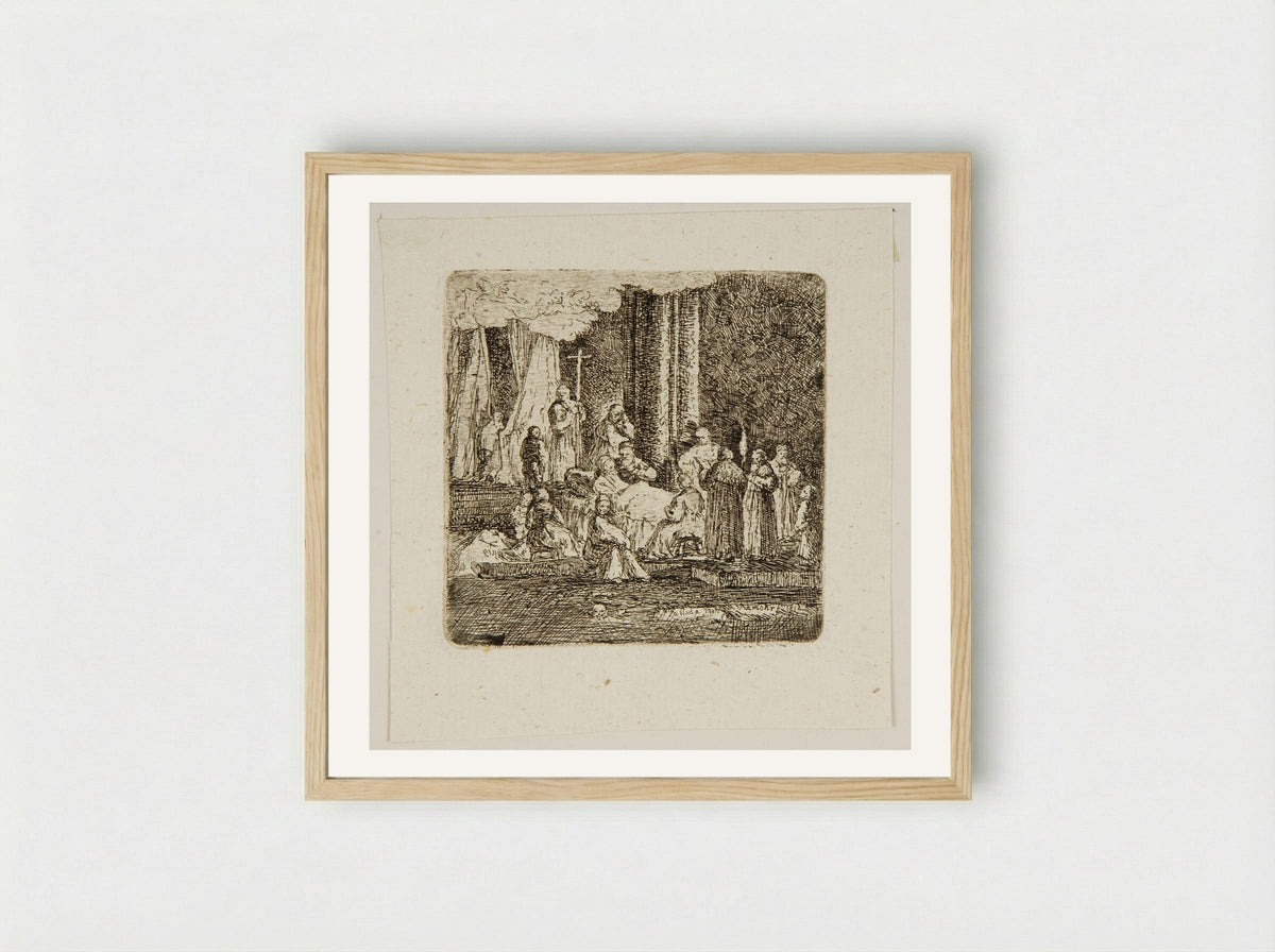 Deathbed - Carl Friedrich von Rumohr - Framed Print Wood