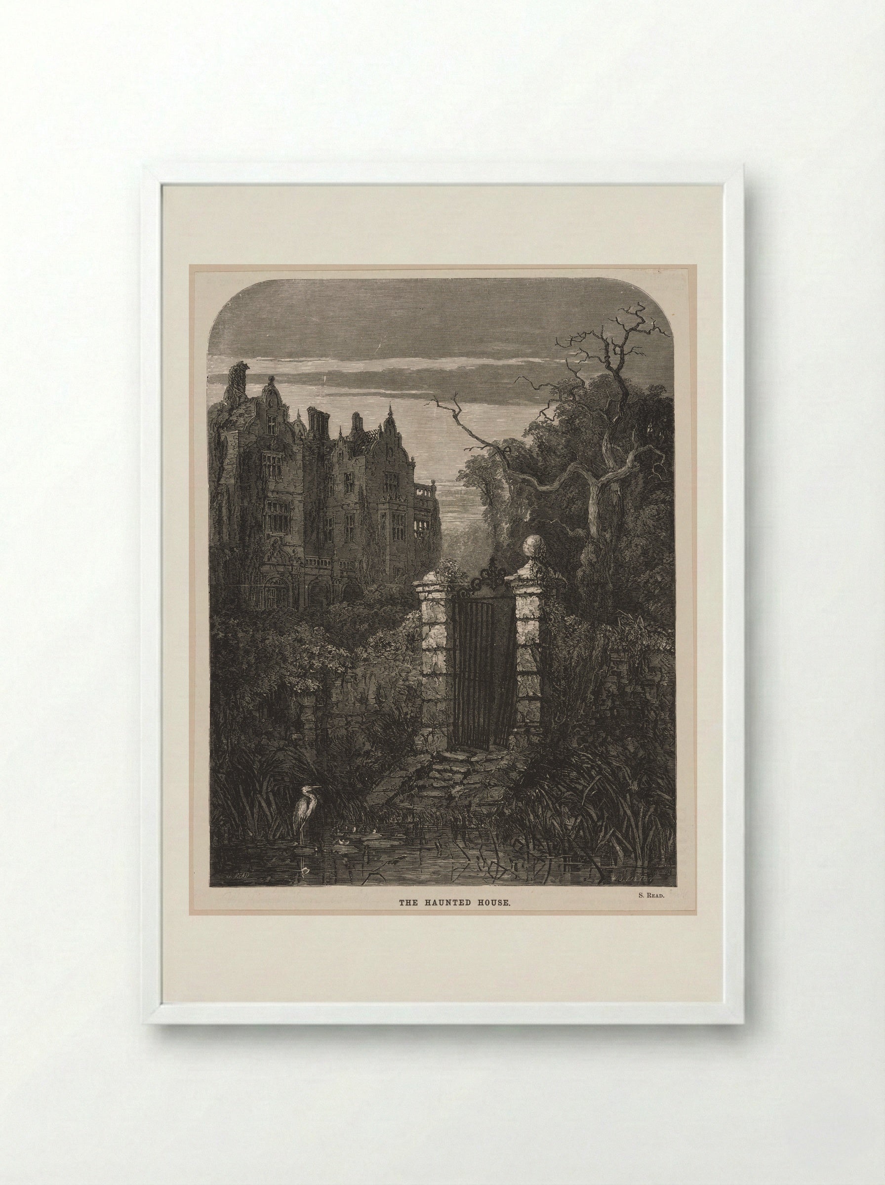 The Haunted House - William James Linton - Framed Print White