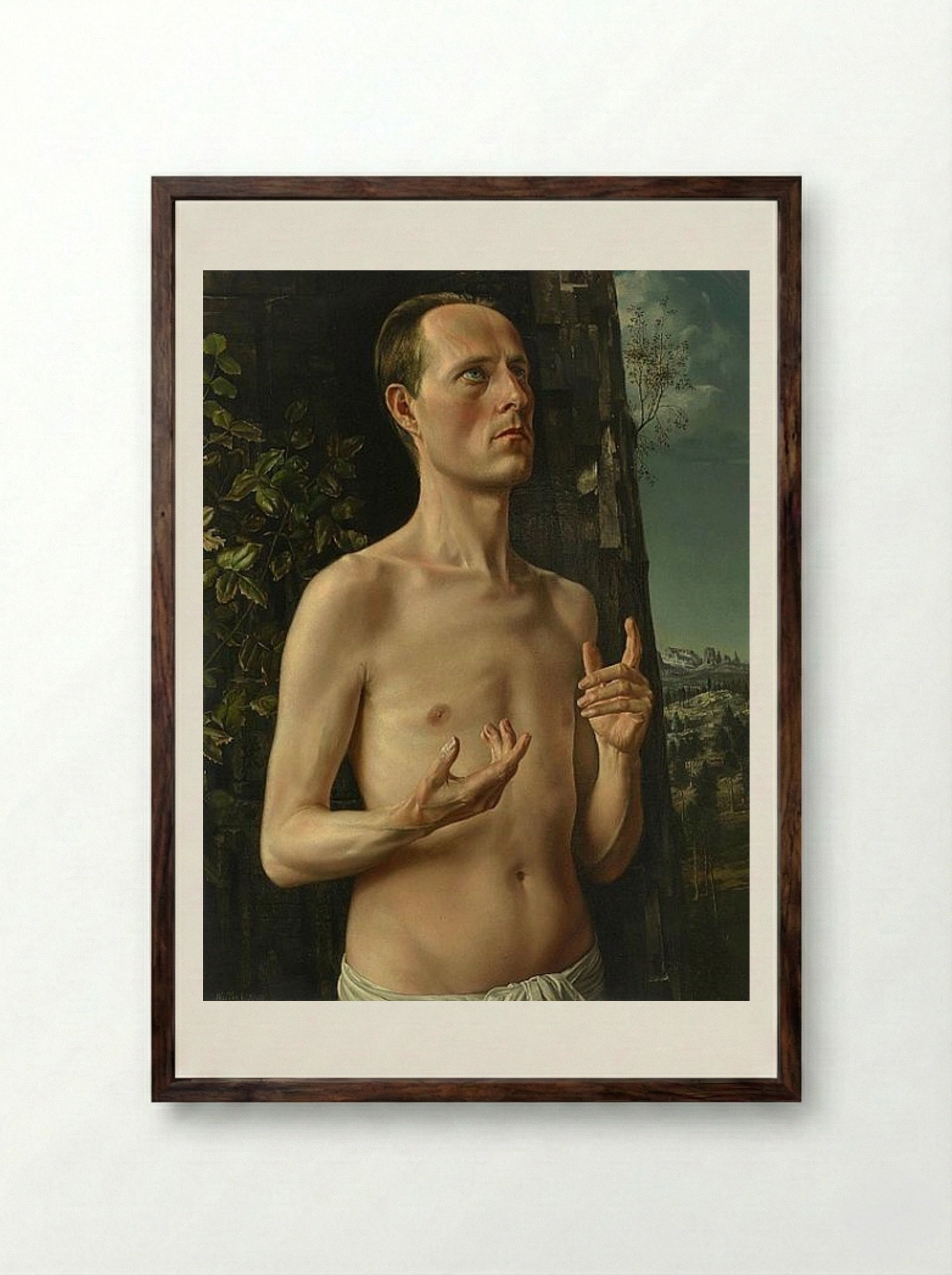 St. John the Baptist (Self-Portrait) - Carel Willink - Framed Print Dark Wood