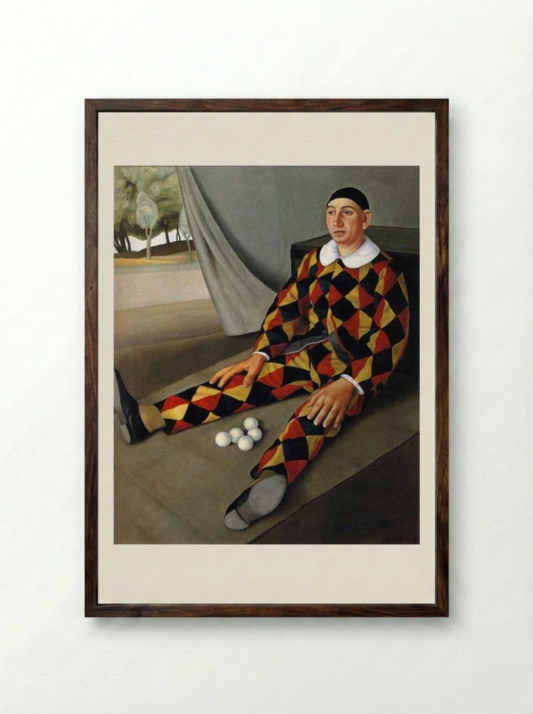 Juggler - Antonio Donghi - Framed Print Dark Wood
