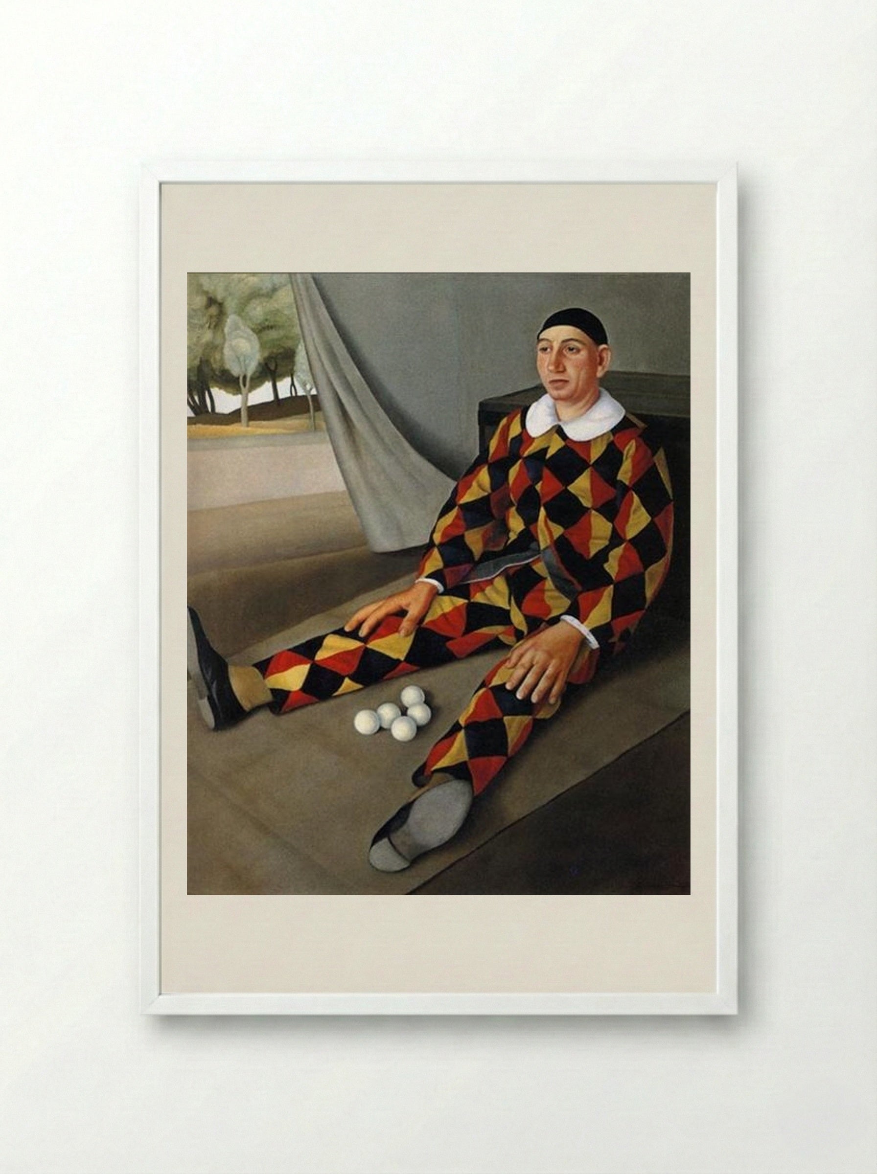 Juggler - Antonio Donghi - Framed Print White