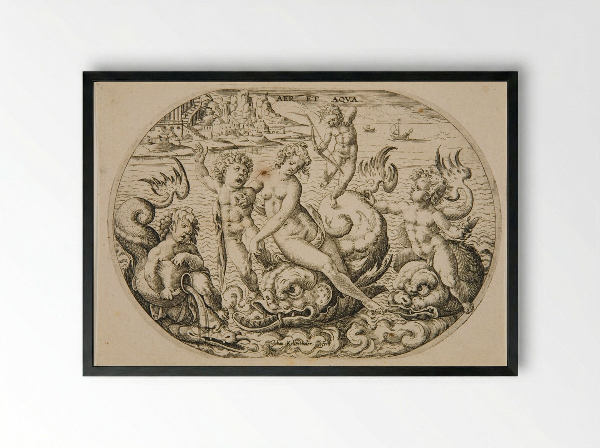 Air and Water - Johann Kellerthaler the Younger - Framed Print Black