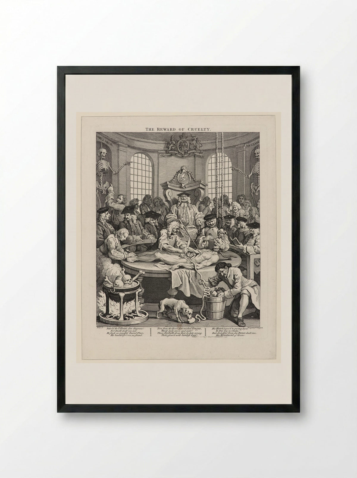 The Reward of Cruelty - William Hogarth - Framed Print Black