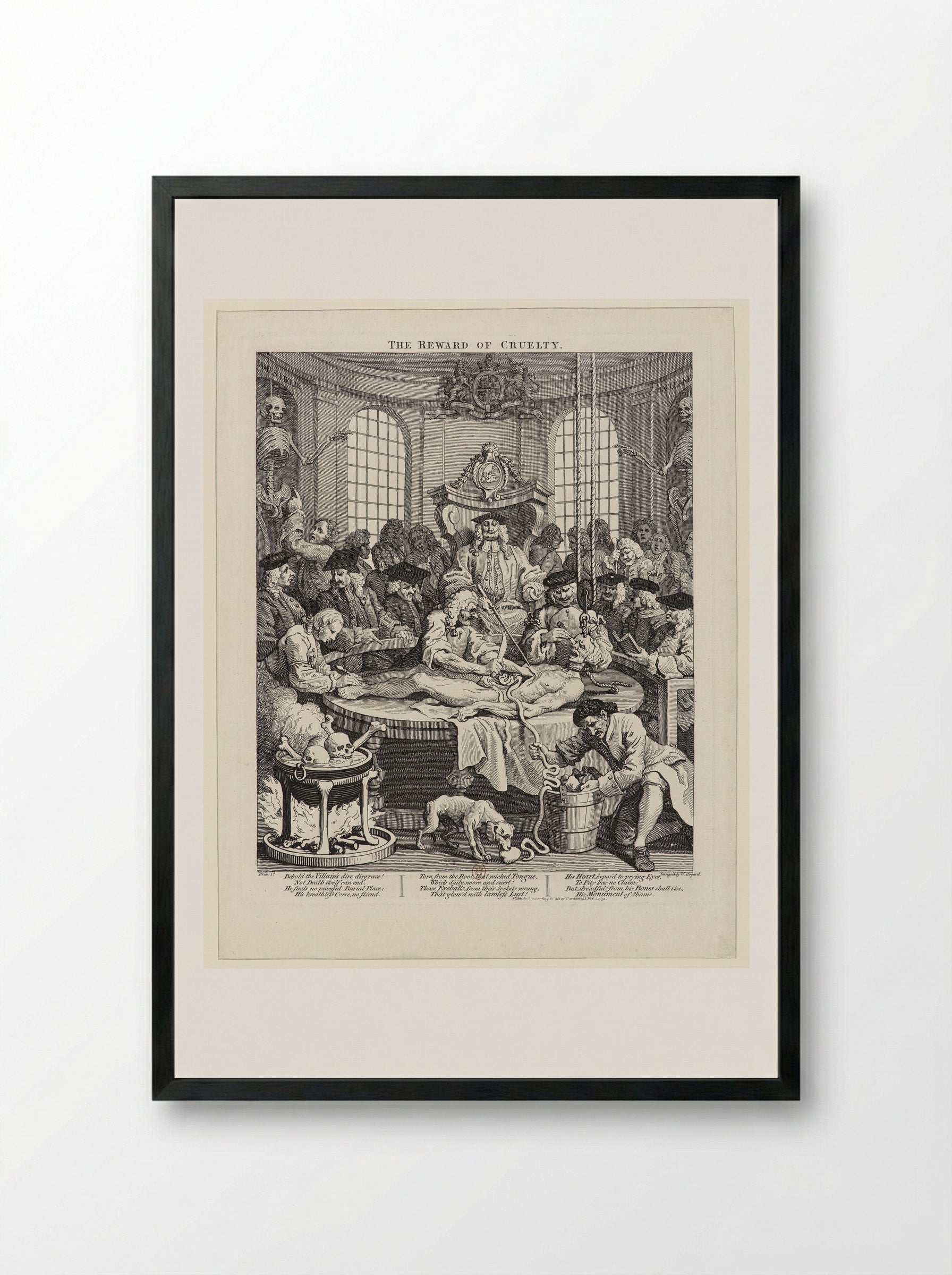 The Reward of Cruelty - William Hogarth - Framed Print Black