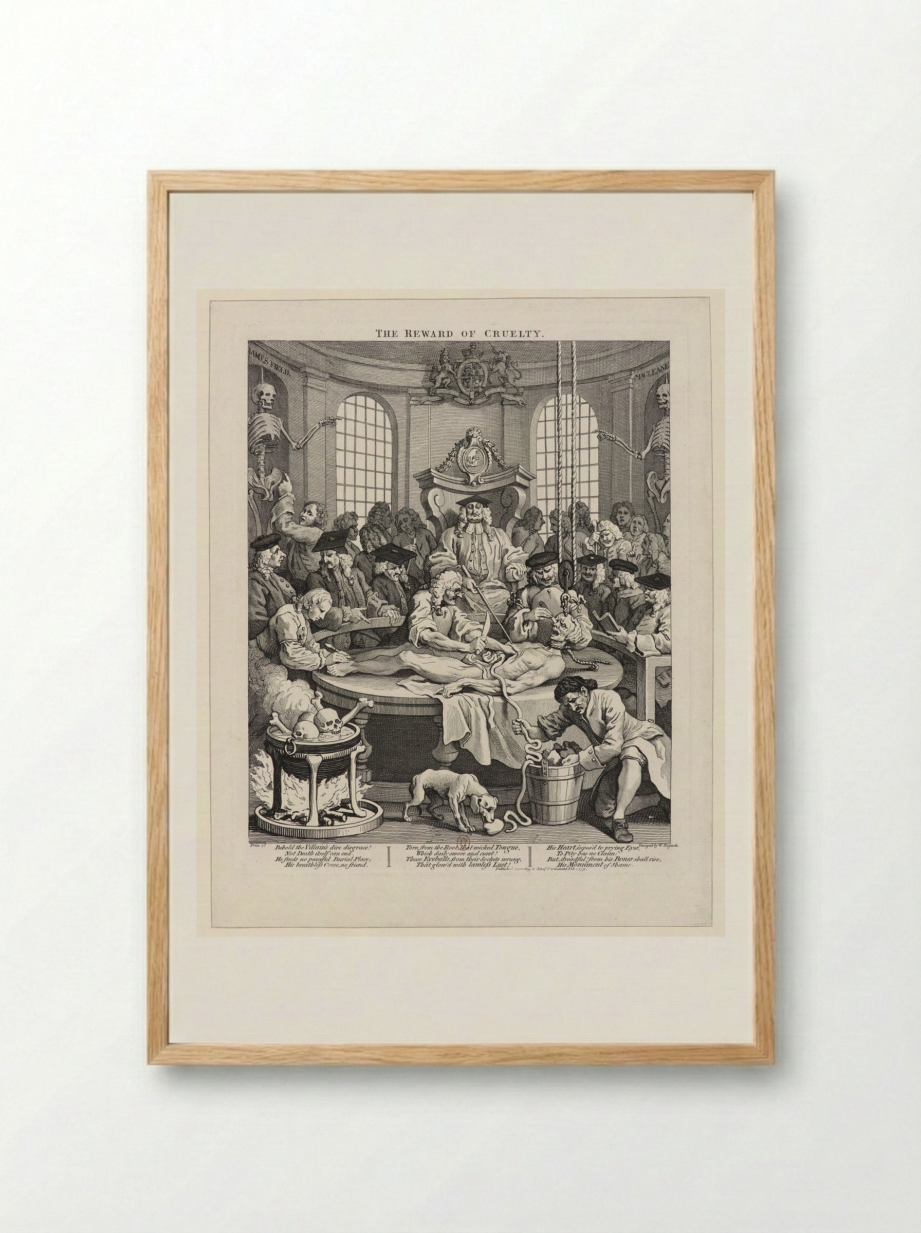 The Reward of Cruelty - William Hogarth - Framed Print Wood
