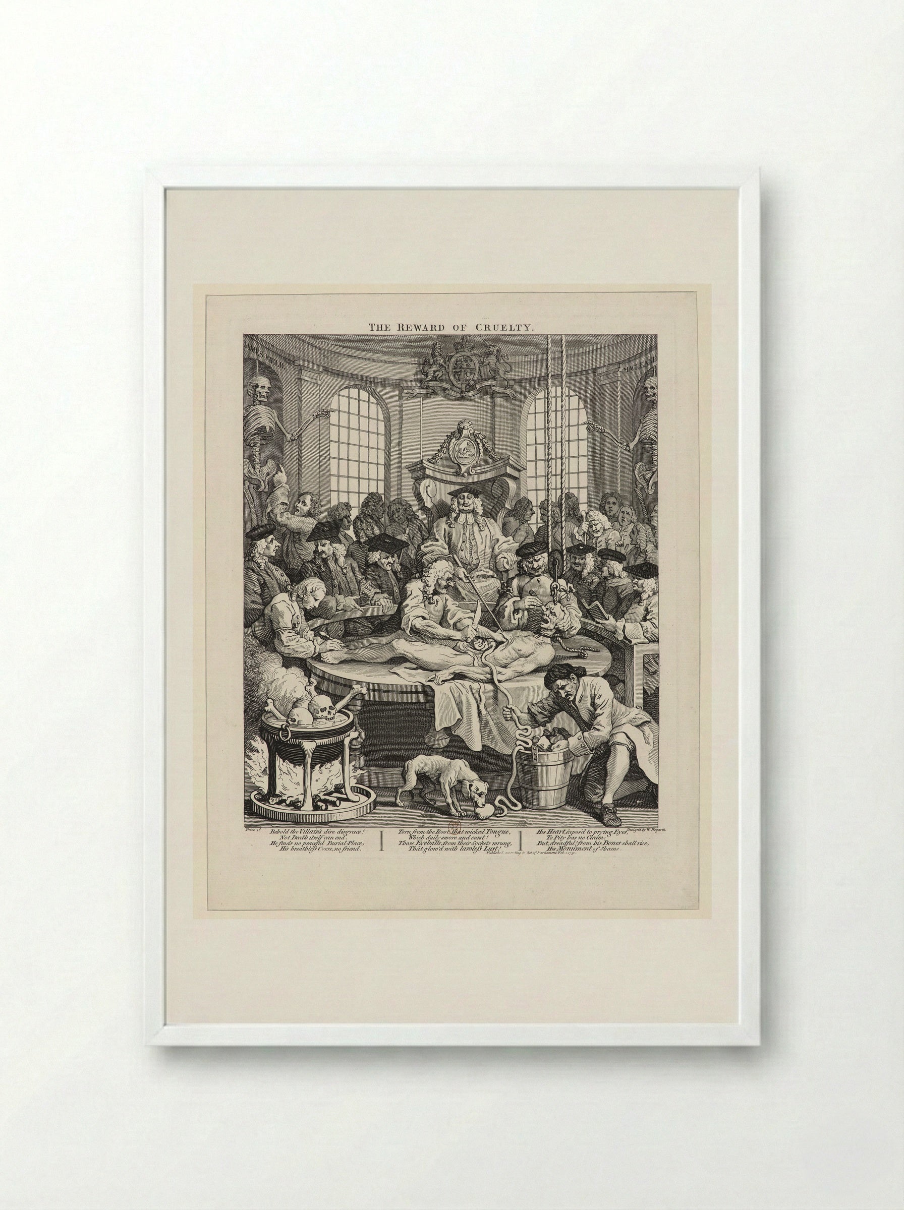 The Reward of Cruelty - William Hogarth - Framed Print White