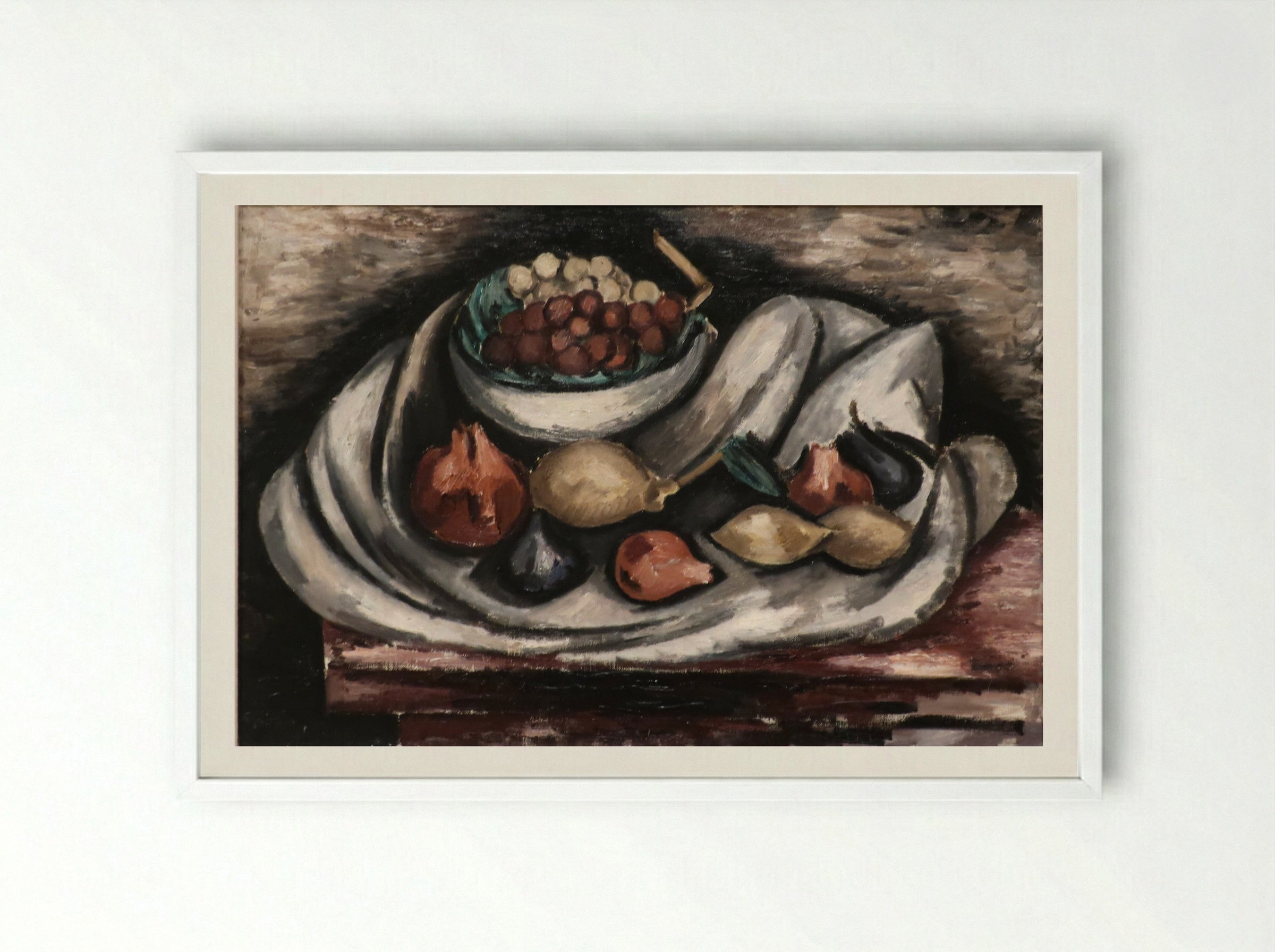 Still Life with Fruit - Marsden Hartley - Framed Print White