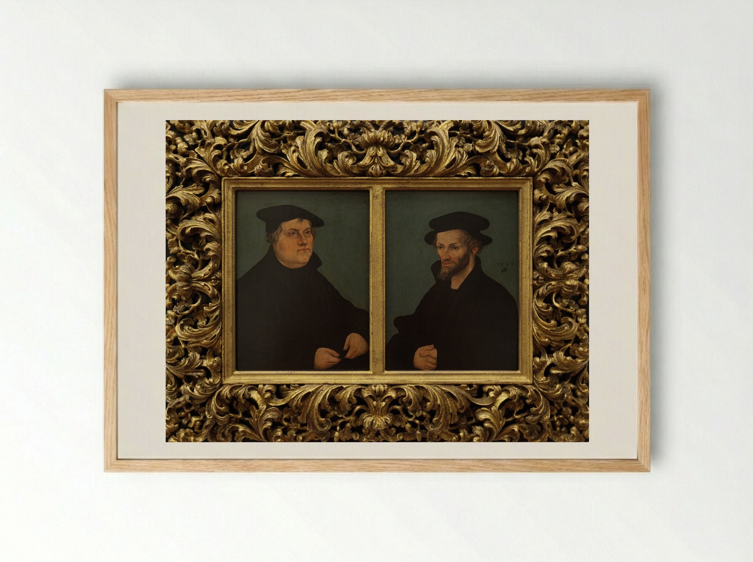 Martin Luther and Philipp Melanchthon - Lucas Cranach the Elder - Framed Print Wood
