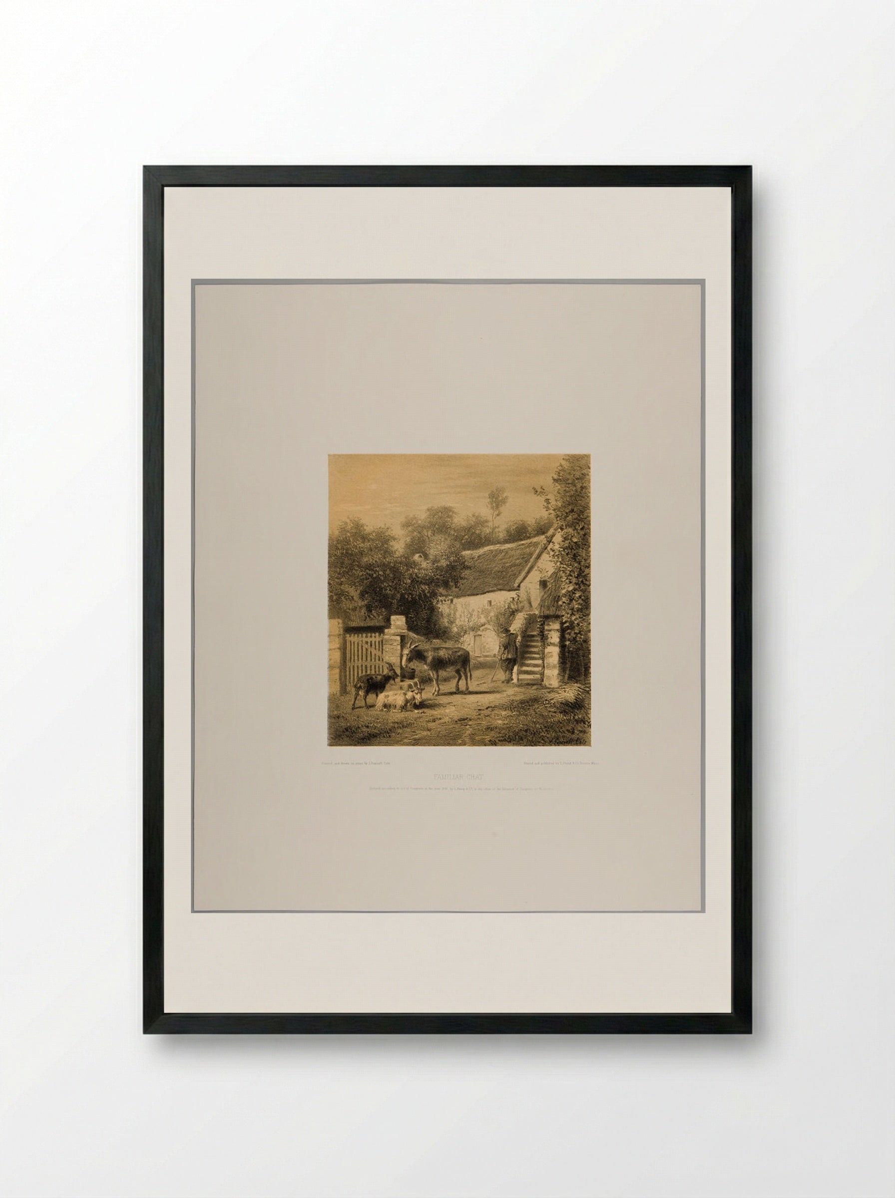 Familiar Chat - Joseph Foxcroft Cole - Framed Print Black