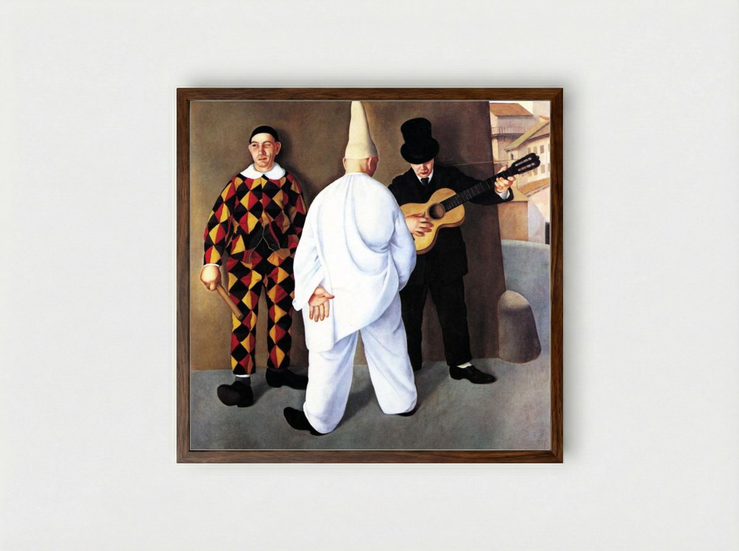 Carnevale - Antonio Donghi - Framed Print Dark Wood