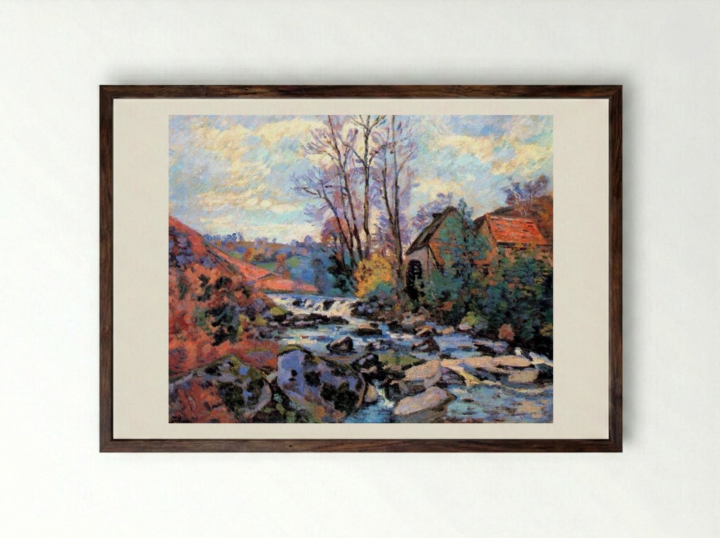 Moulin Bouchardon, Crozant - Armand Guillaumin - Framed Print Dark Wood