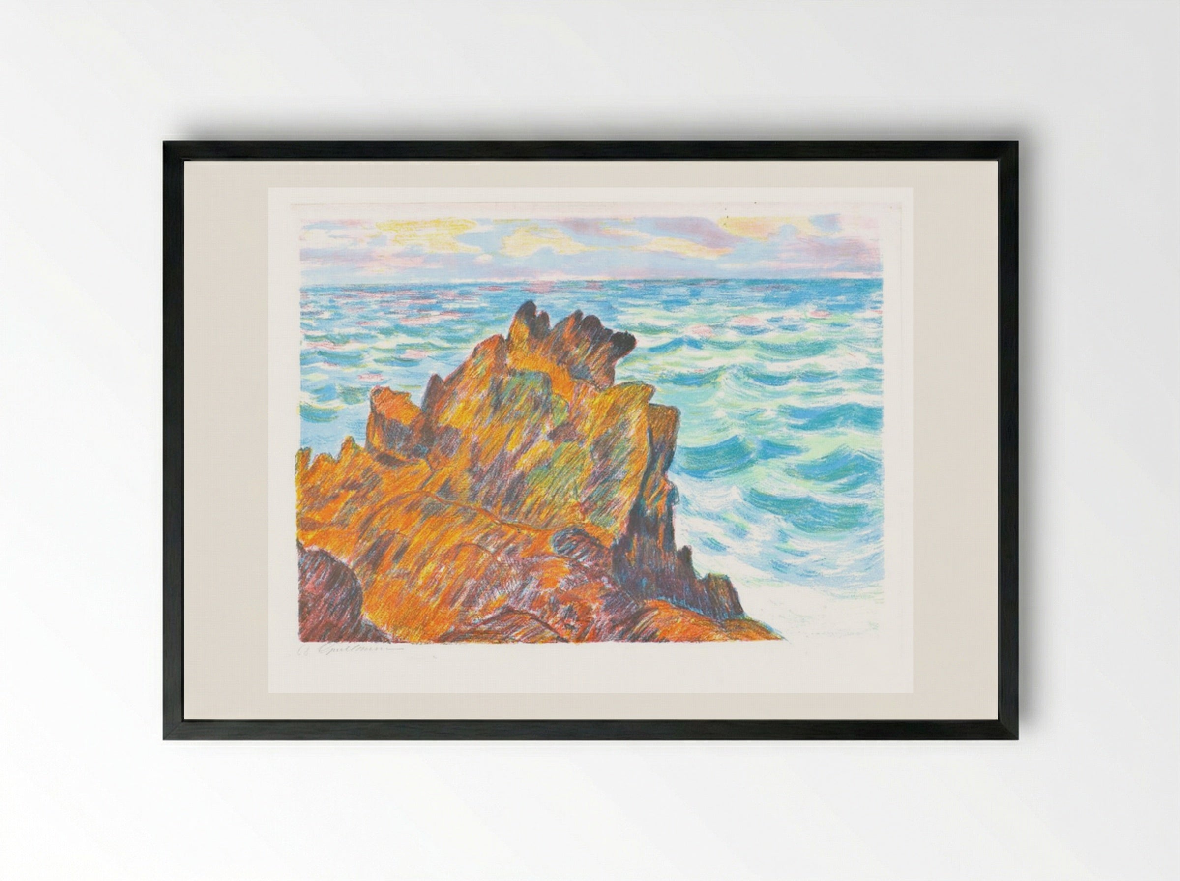 Les rochers rouges - Armand Guillaumin - Framed Print Black