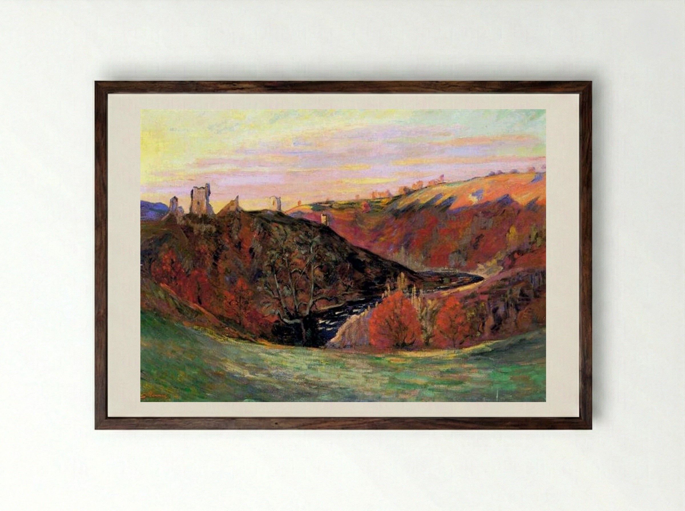 Sunset in Creuse - Armand Guillaumin - Framed Print Dark Wood