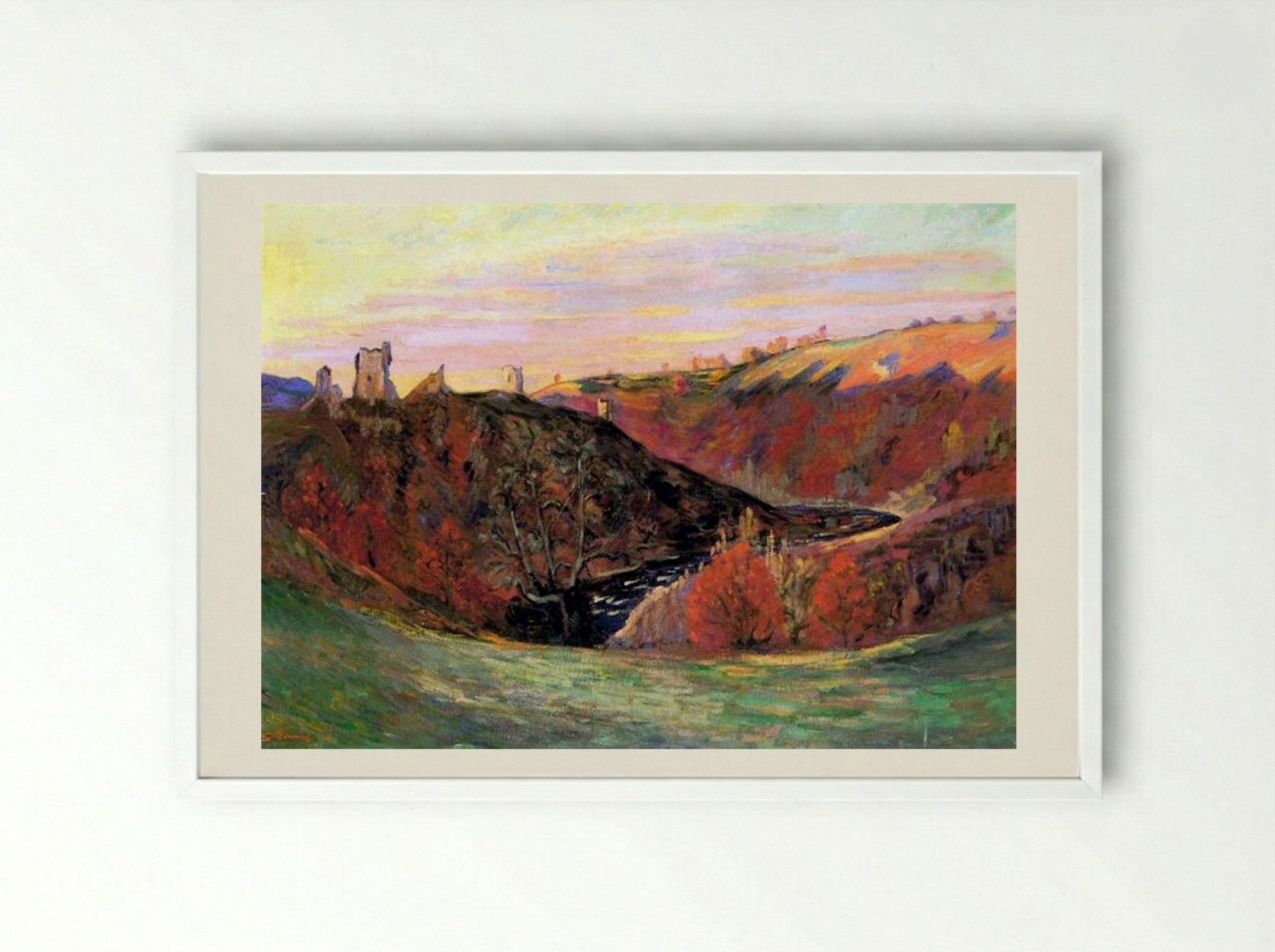 Sunset in Creuse - Armand Guillaumin - Framed Print White
