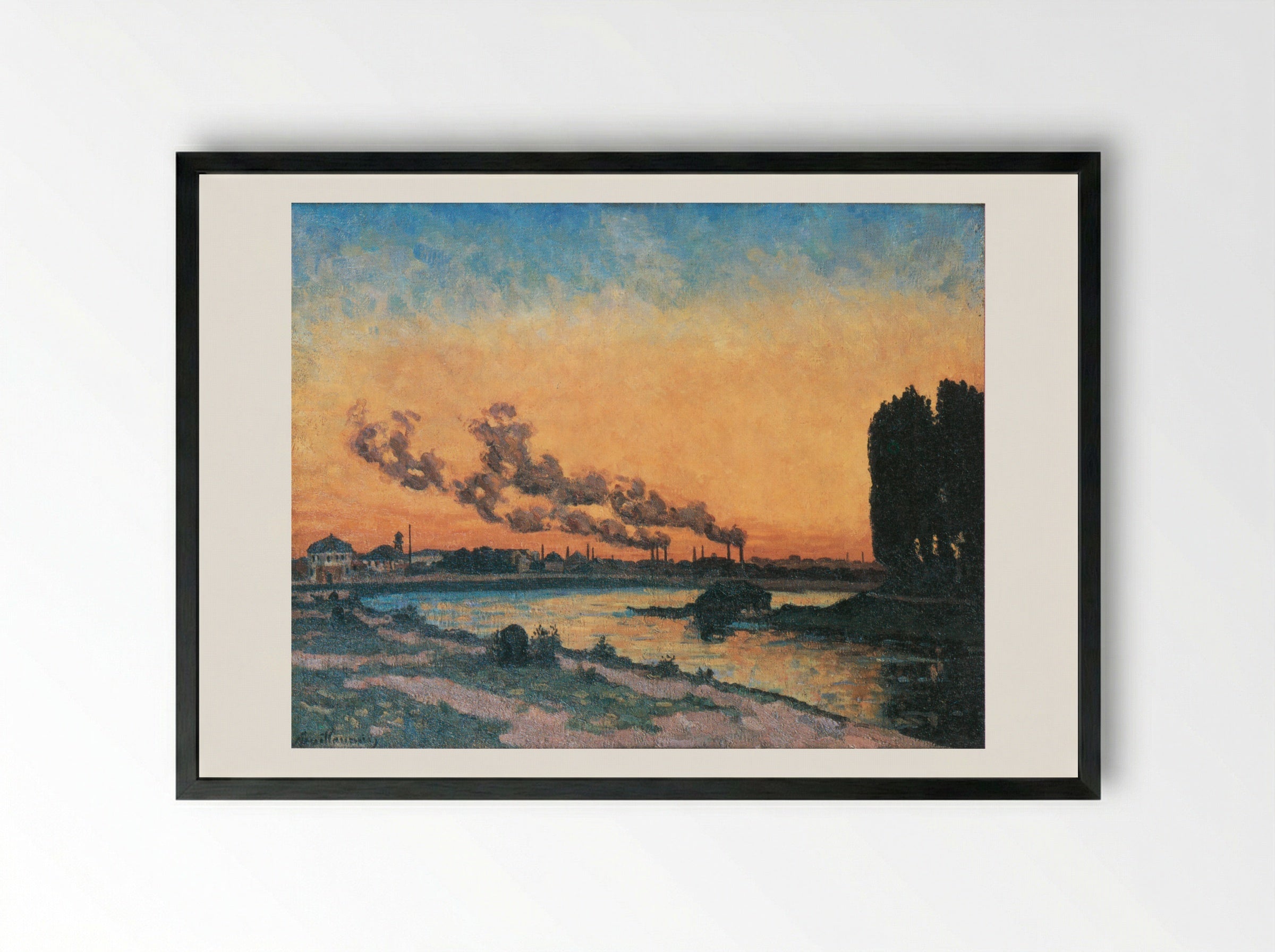 Sunset at Ivry - Armand Guillaumin - Framed Print Black