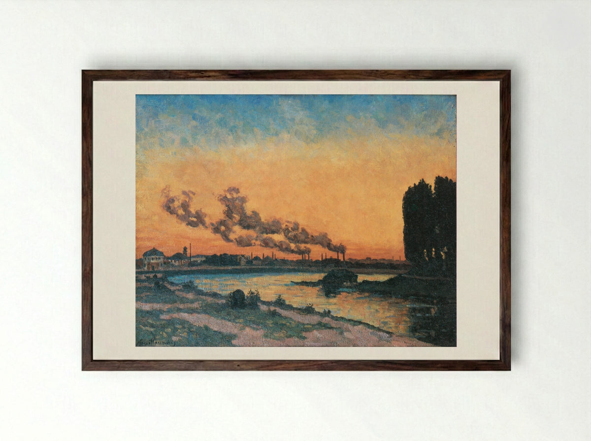 Sunset at Ivry - Armand Guillaumin - Framed Print Dark Wood
