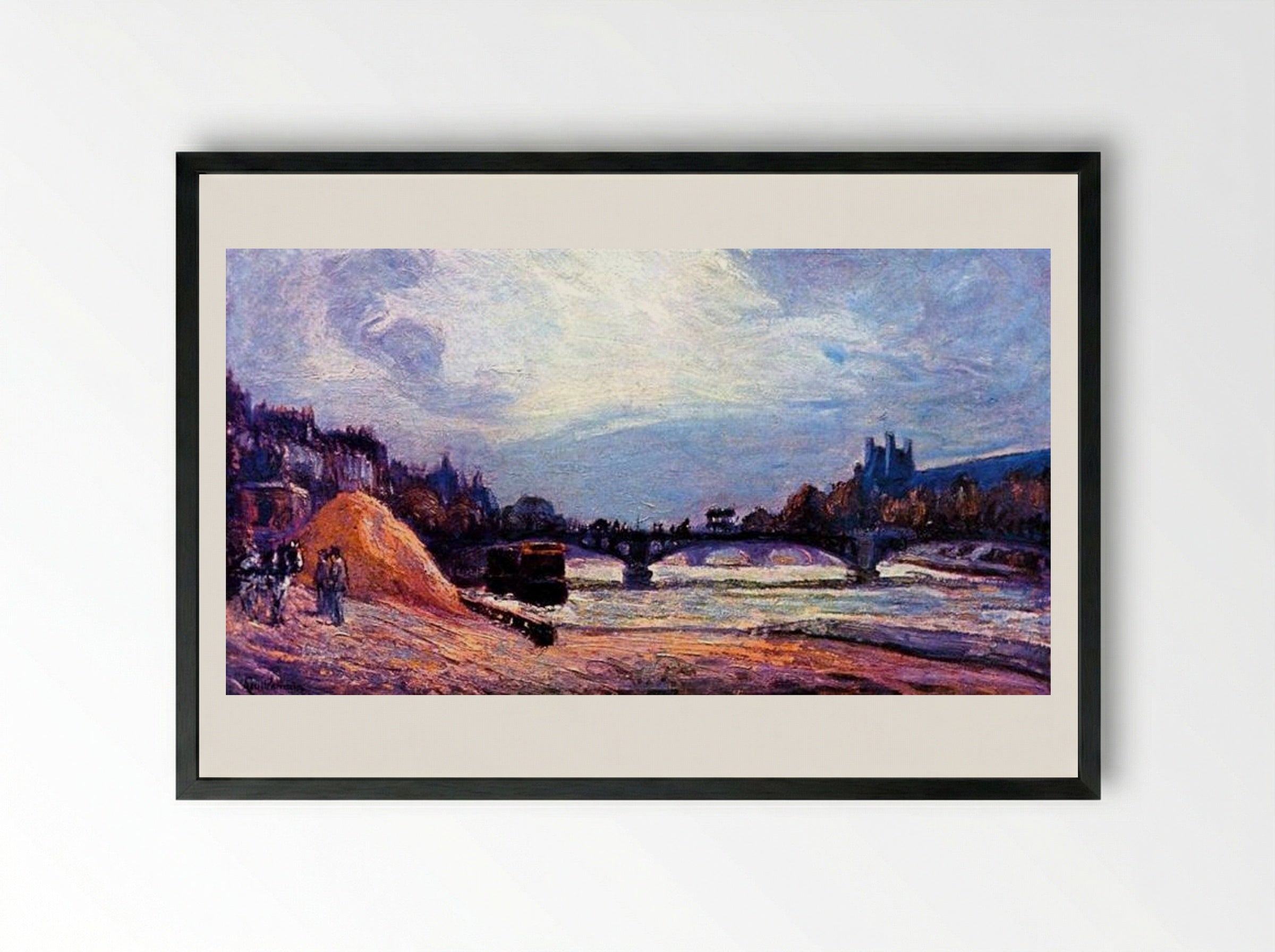 Le Pont des Arts - Armand Guillaumin - Framed Print Black