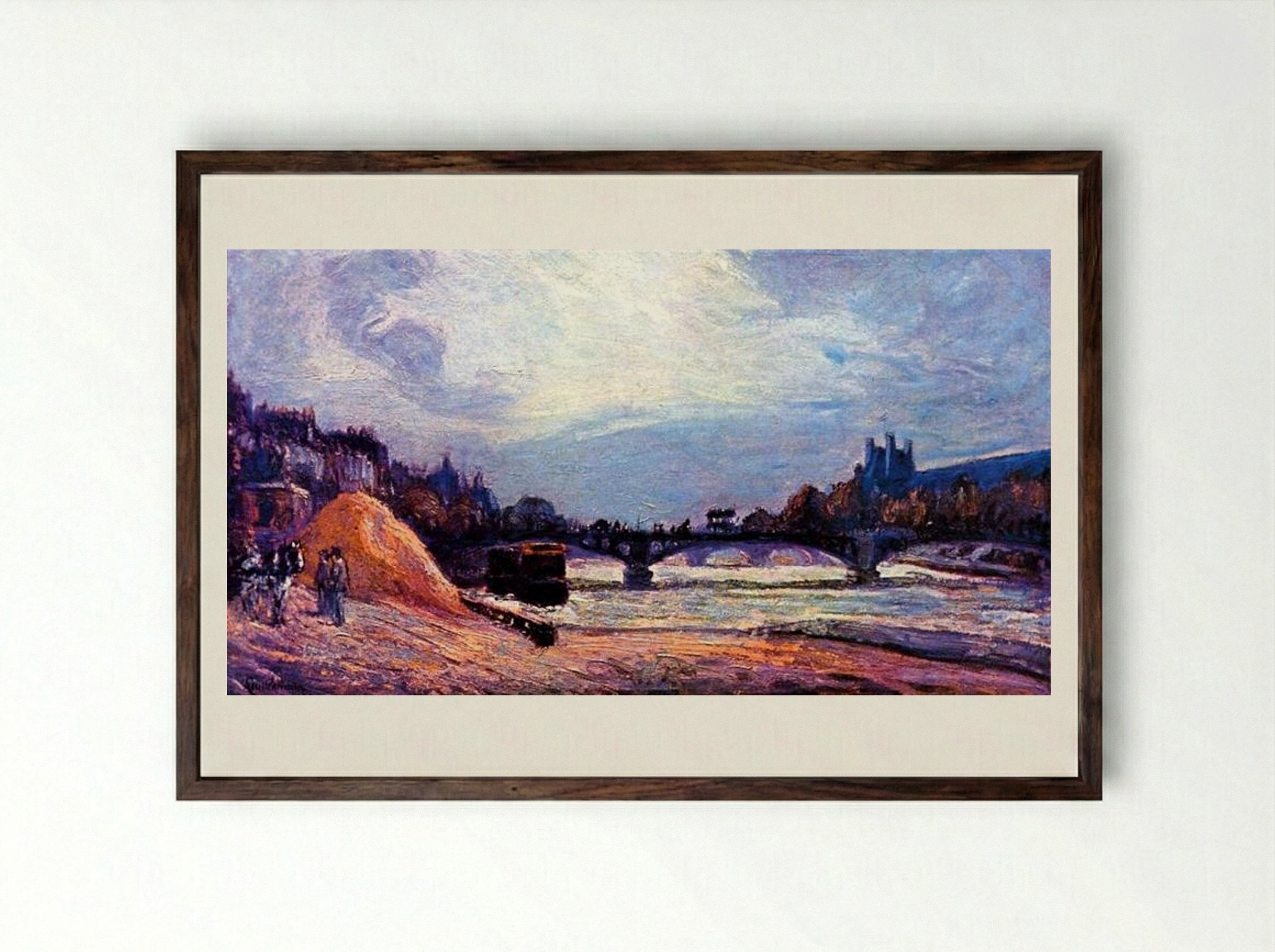 Le Pont des Arts - Armand Guillaumin - Framed Print Dark Wood