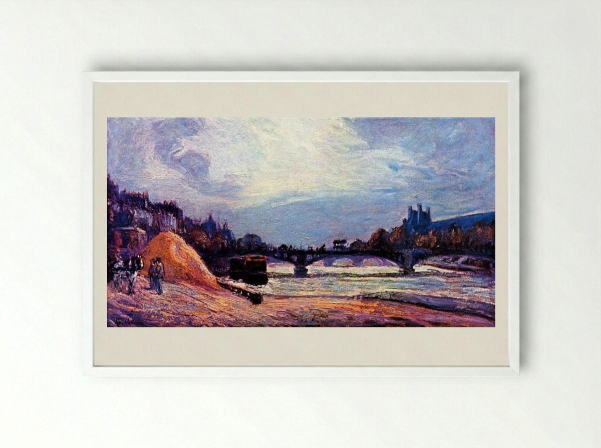 Le Pont des Arts - Armand Guillaumin - Framed Print White