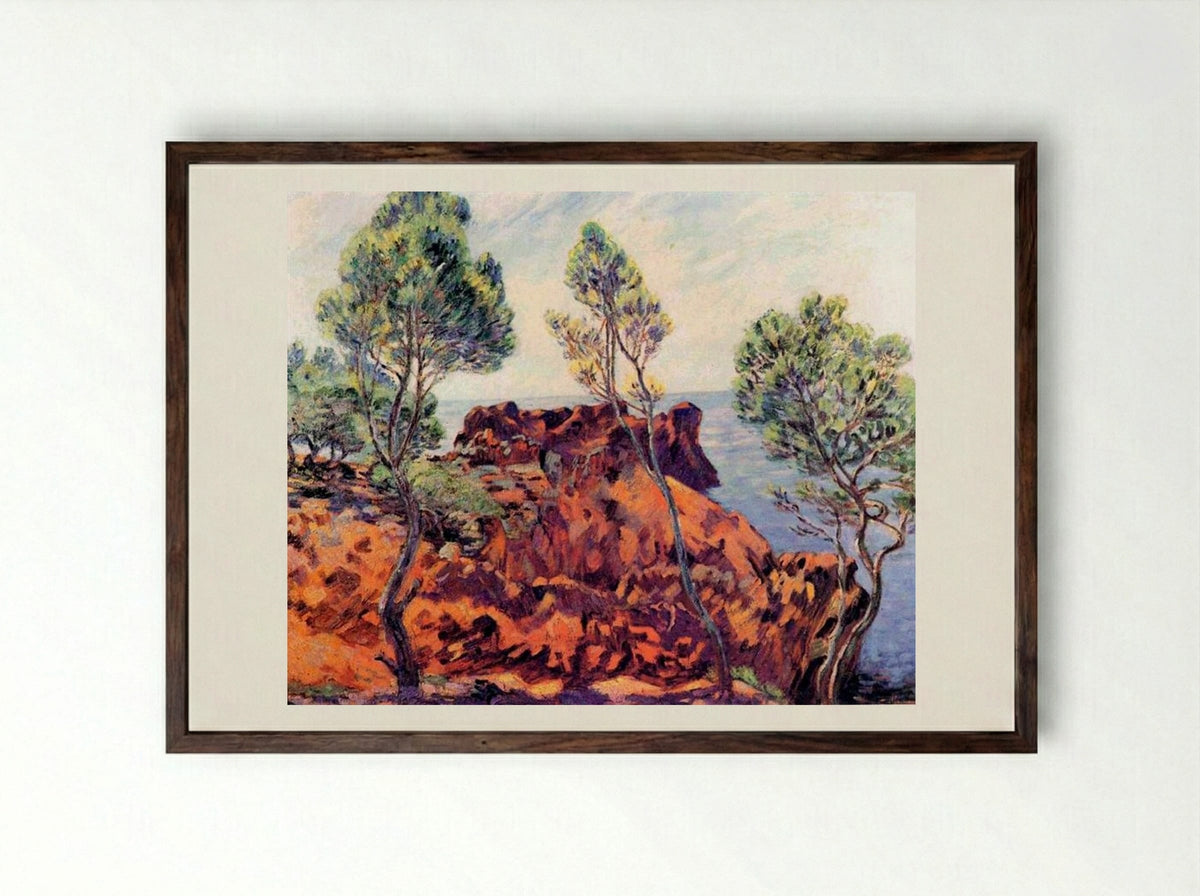 Agay, les Roches Rouges - Armand Guillaumin - Framed Print Dark Wood