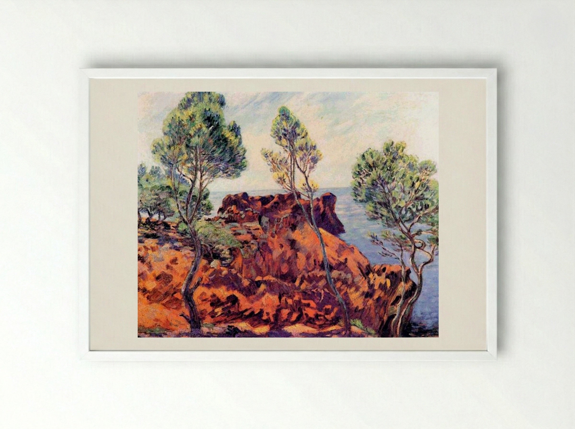 Agay, les Roches Rouges - Armand Guillaumin - Framed Print White