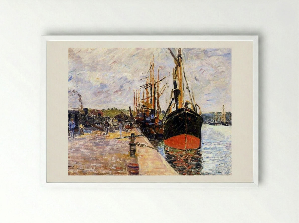 Vue de port - Armand Guillaumin - Framed Print White