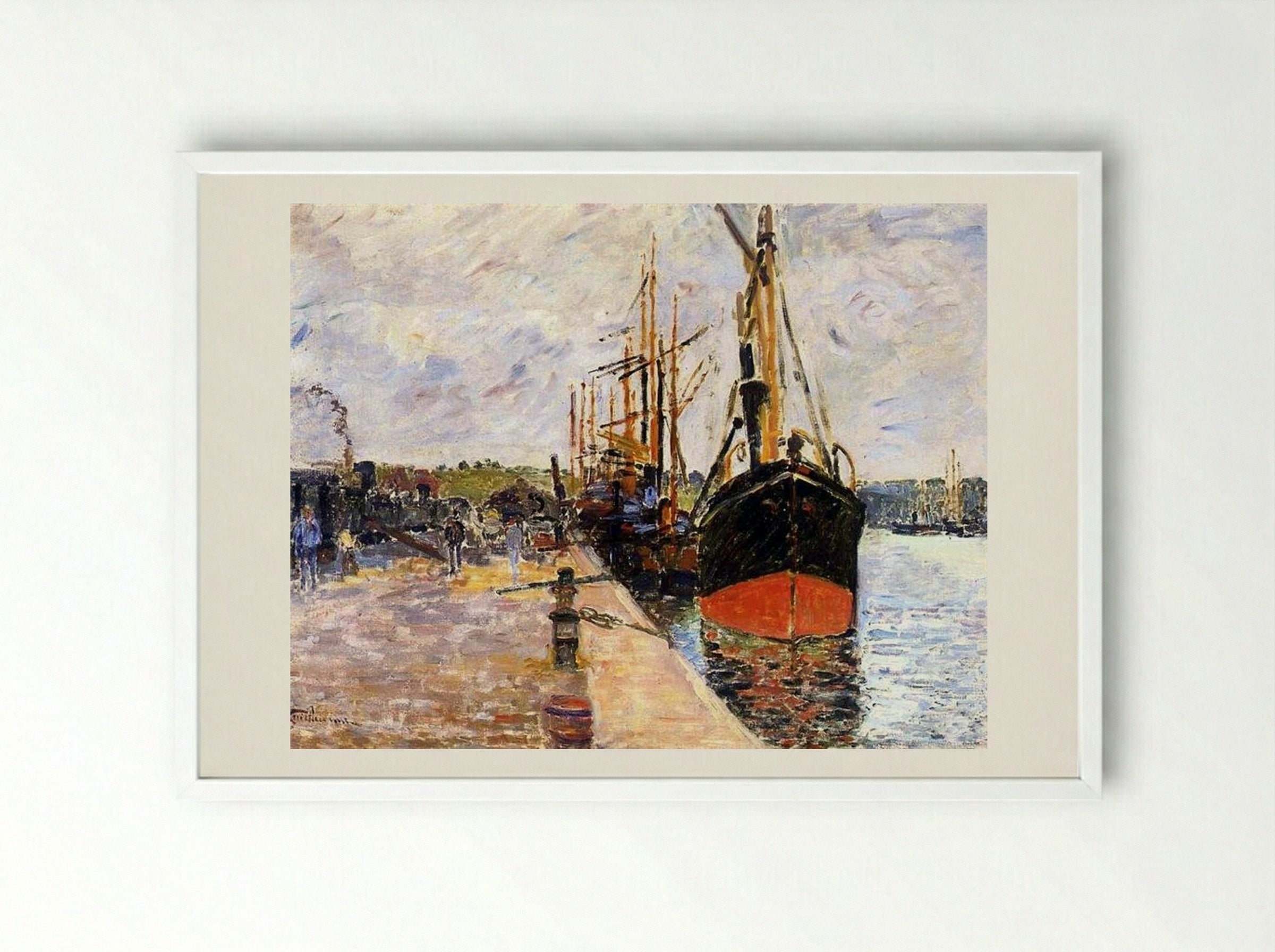 Vue de port - Armand Guillaumin - Framed Print White