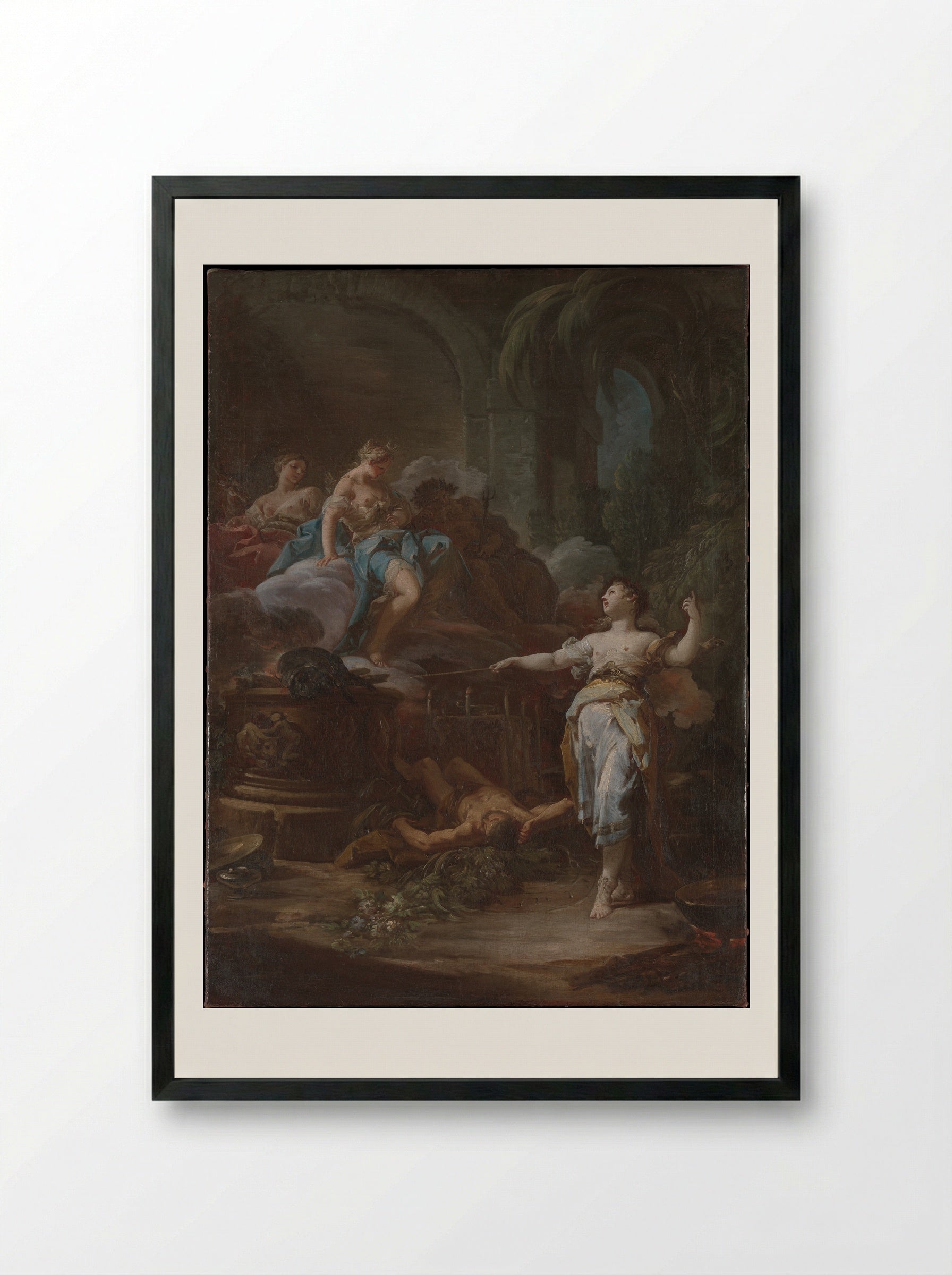 Medea Rejuvenating Aeson - Corrado Giaquinto - Framed Print Black