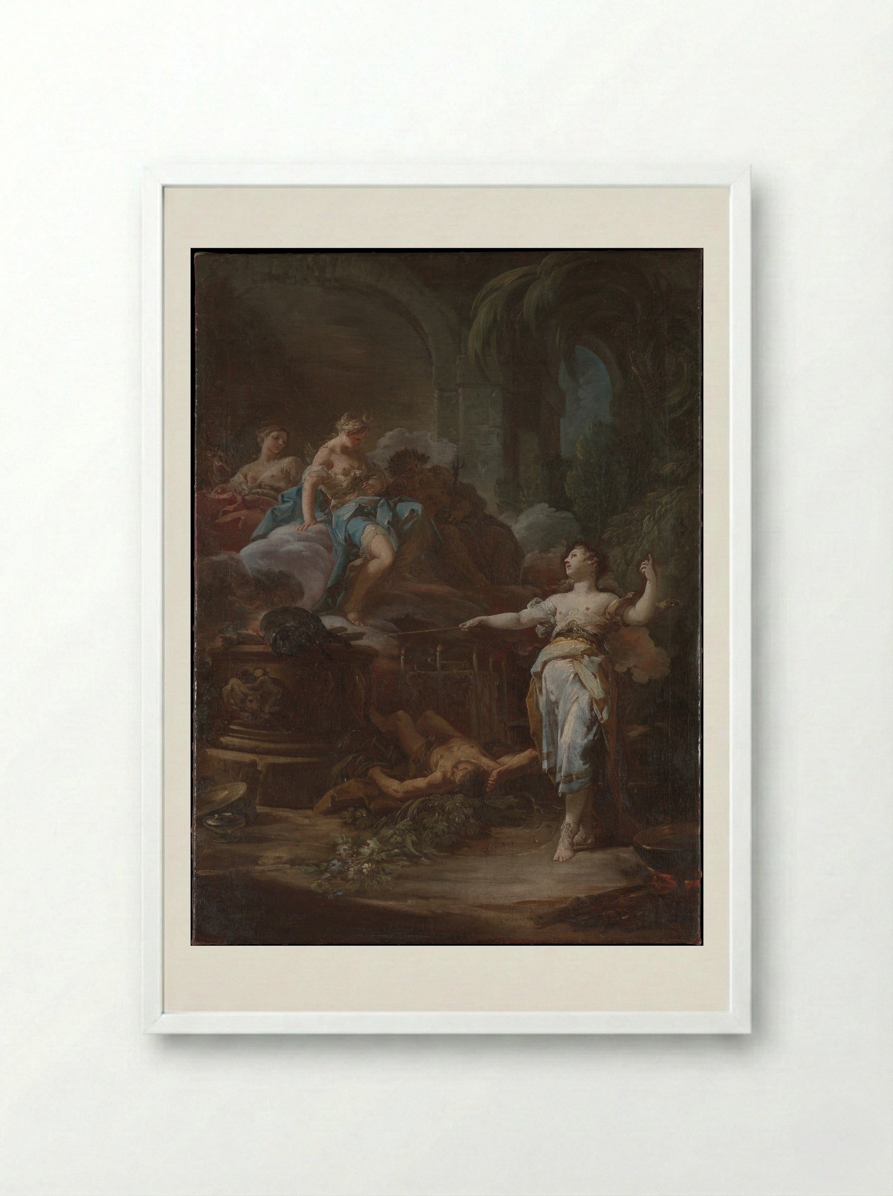 Medea Rejuvenating Aeson - Corrado Giaquinto - Framed Print White