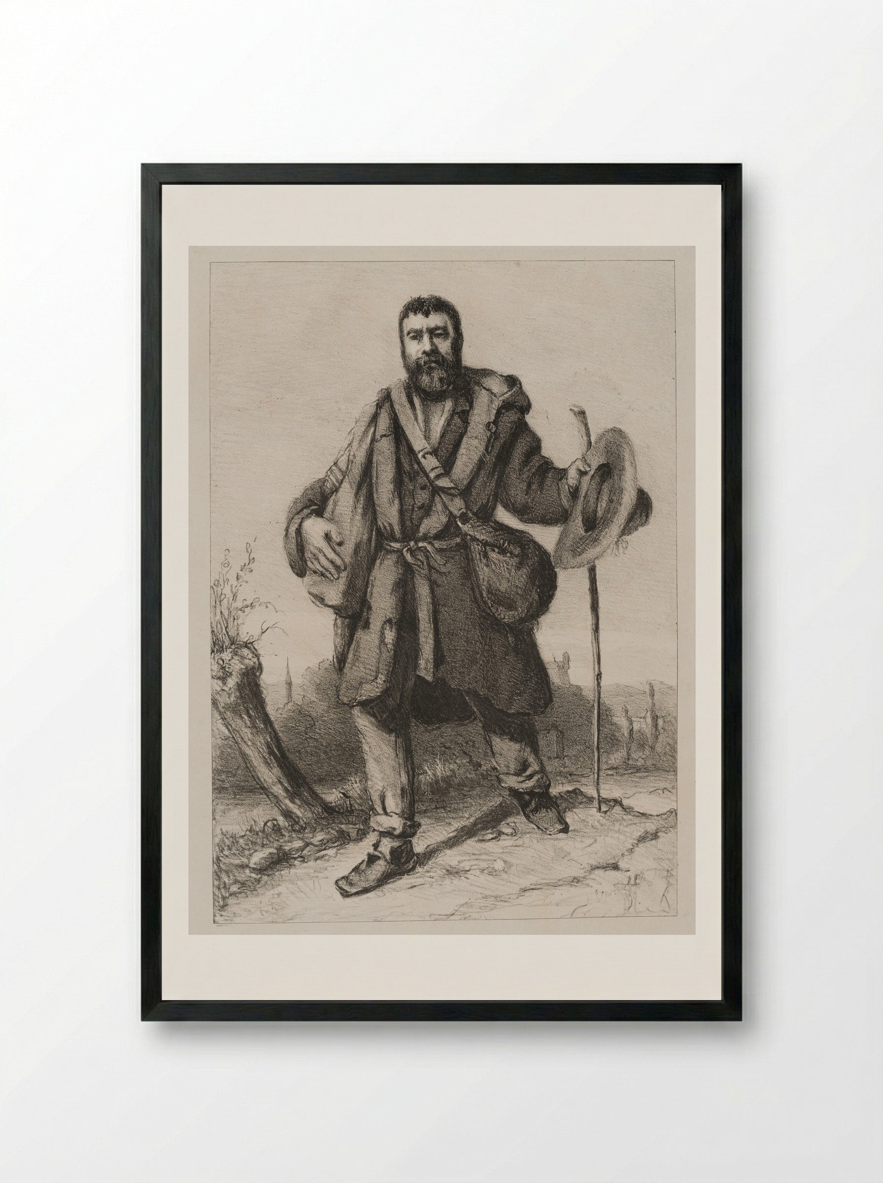 The Apostle Jean Journet - Gustave Courbet - Framed Print Black