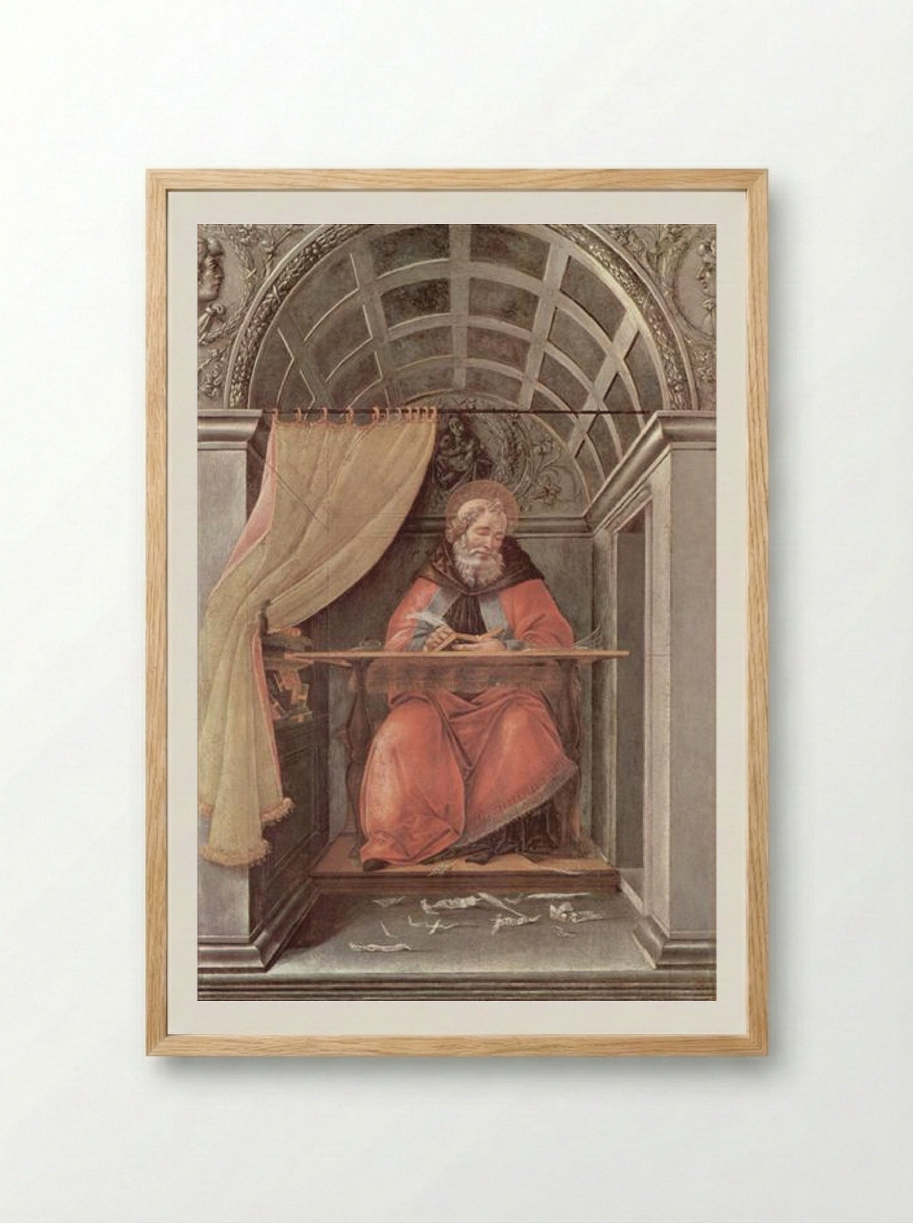 St. Augustine in his cell - Sandro Botticelli - Framed Print Wood